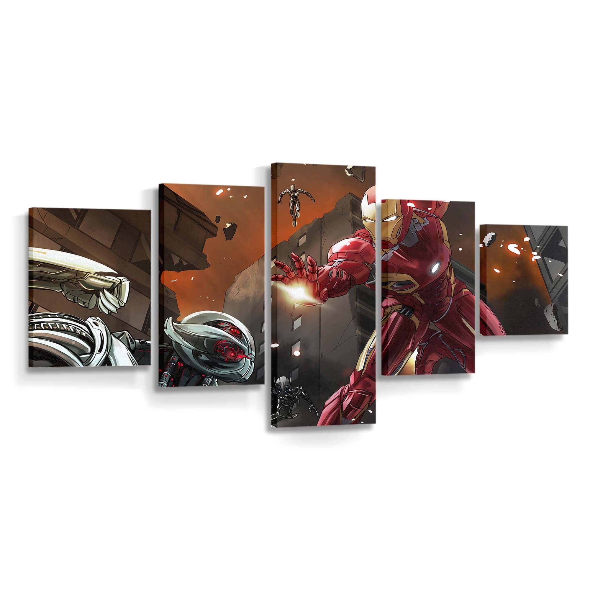 Iron Man Ultron Illustration Leinwandbild - Wanddeko