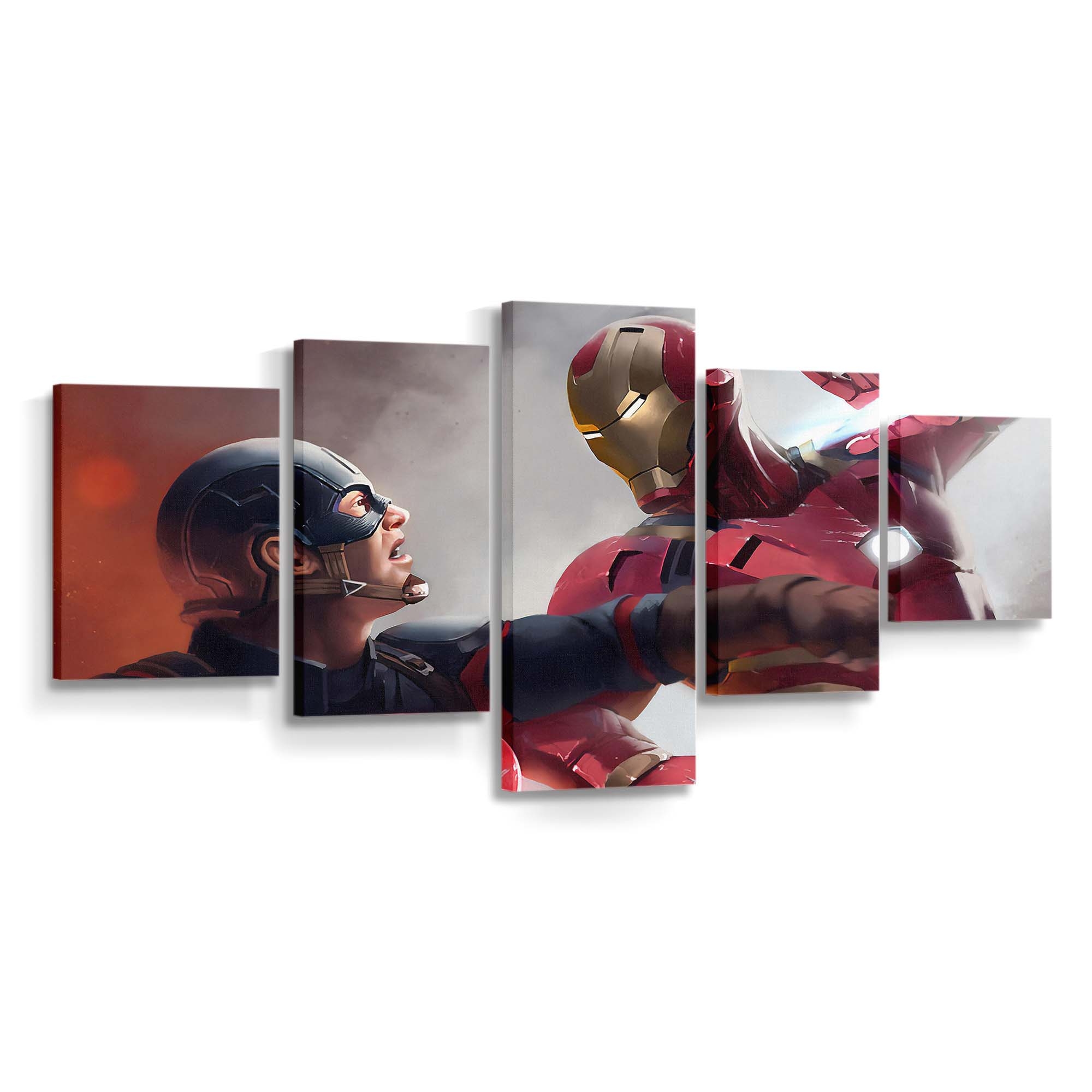 Iron Man gegen Captain America Leinwandbild - Wanddeko