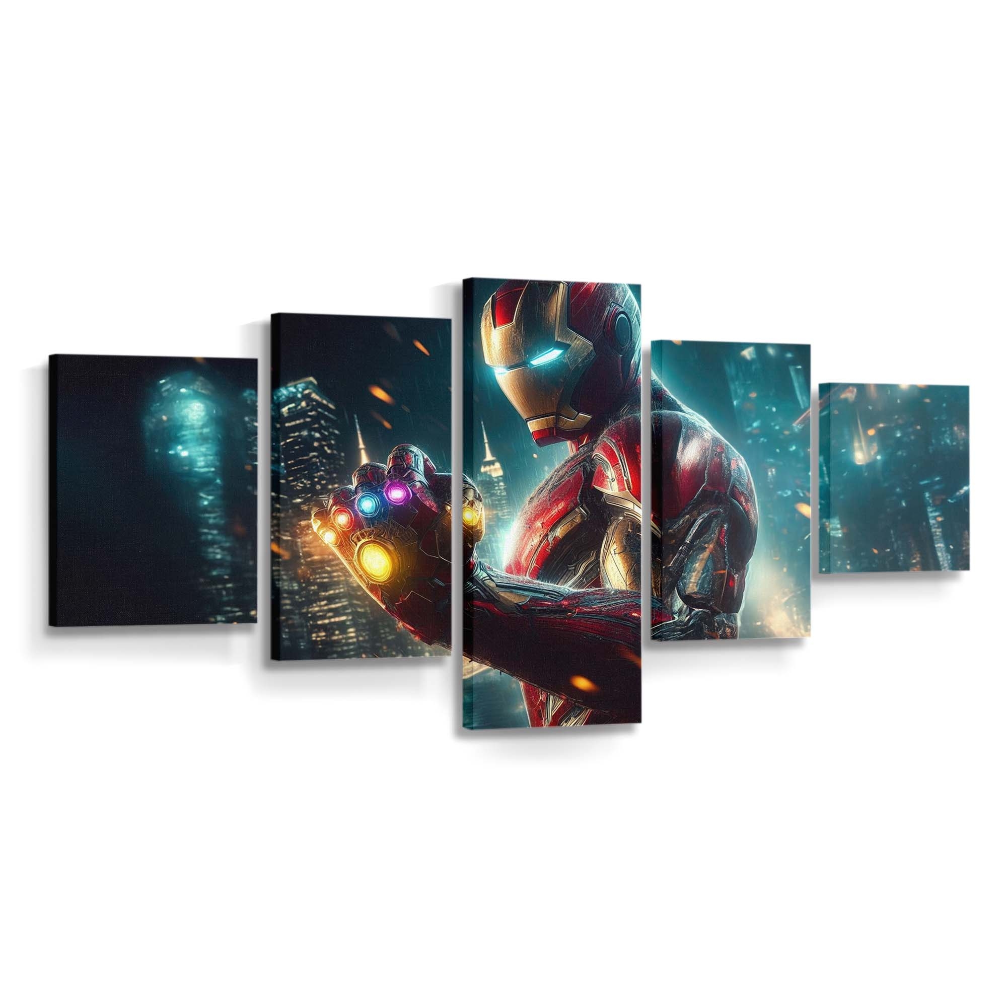 Iron Man mit Infinity Gauntlet Leinwandbild - Wanddeko