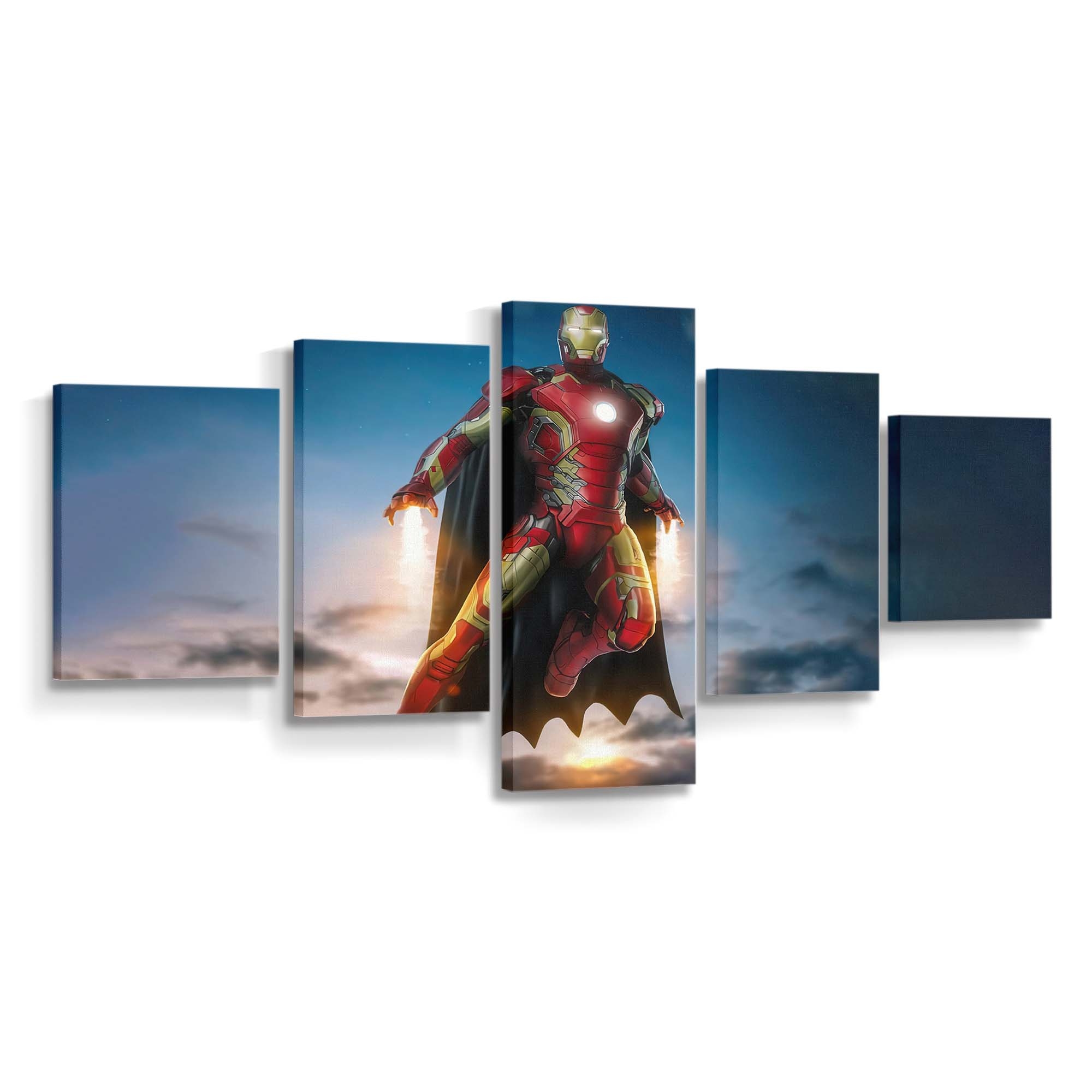 Iron Man mit Batman-Umhang Leinwandbild - Wanddeko
