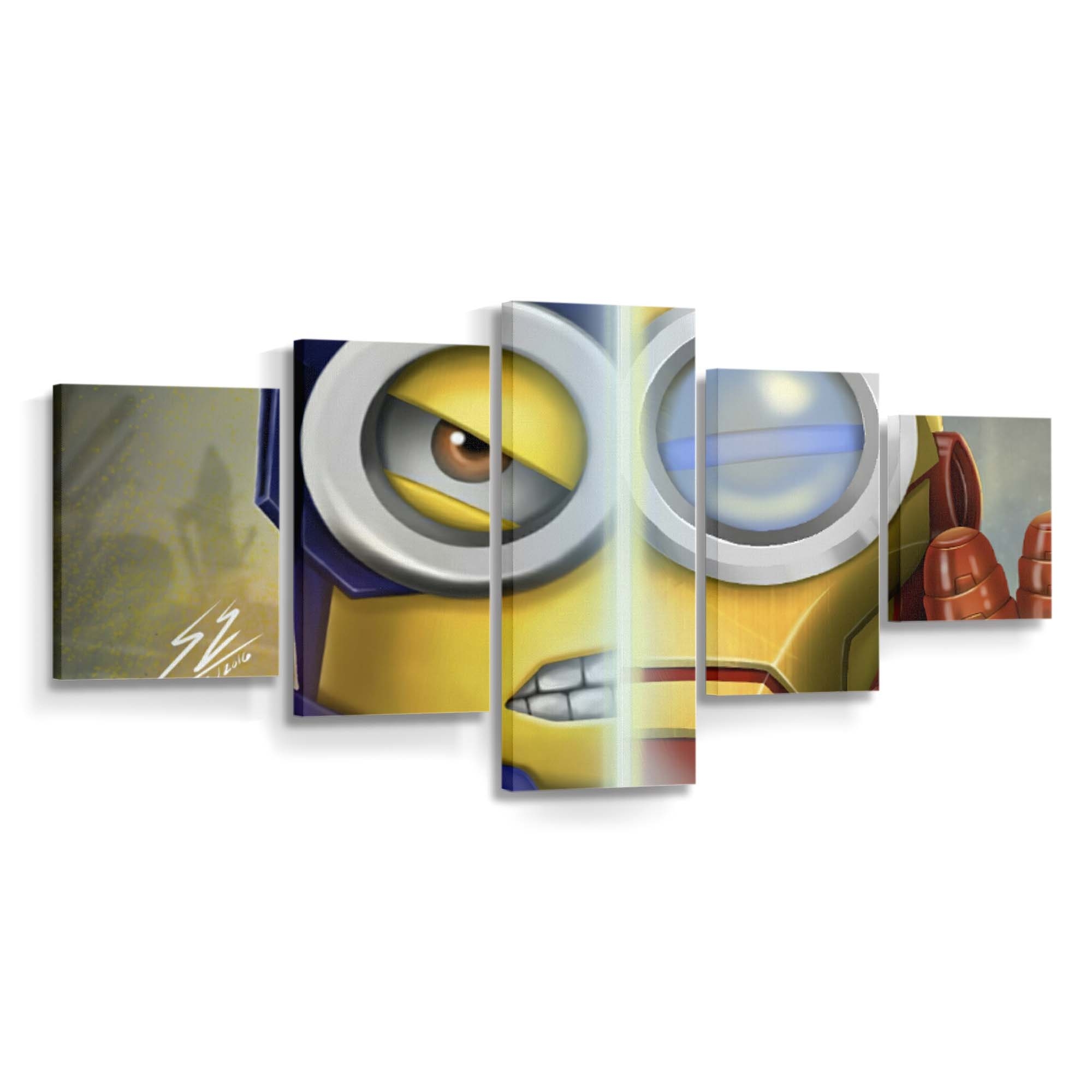 Minion As Iron Man And Captain America Leinwandbild - Wanddeko