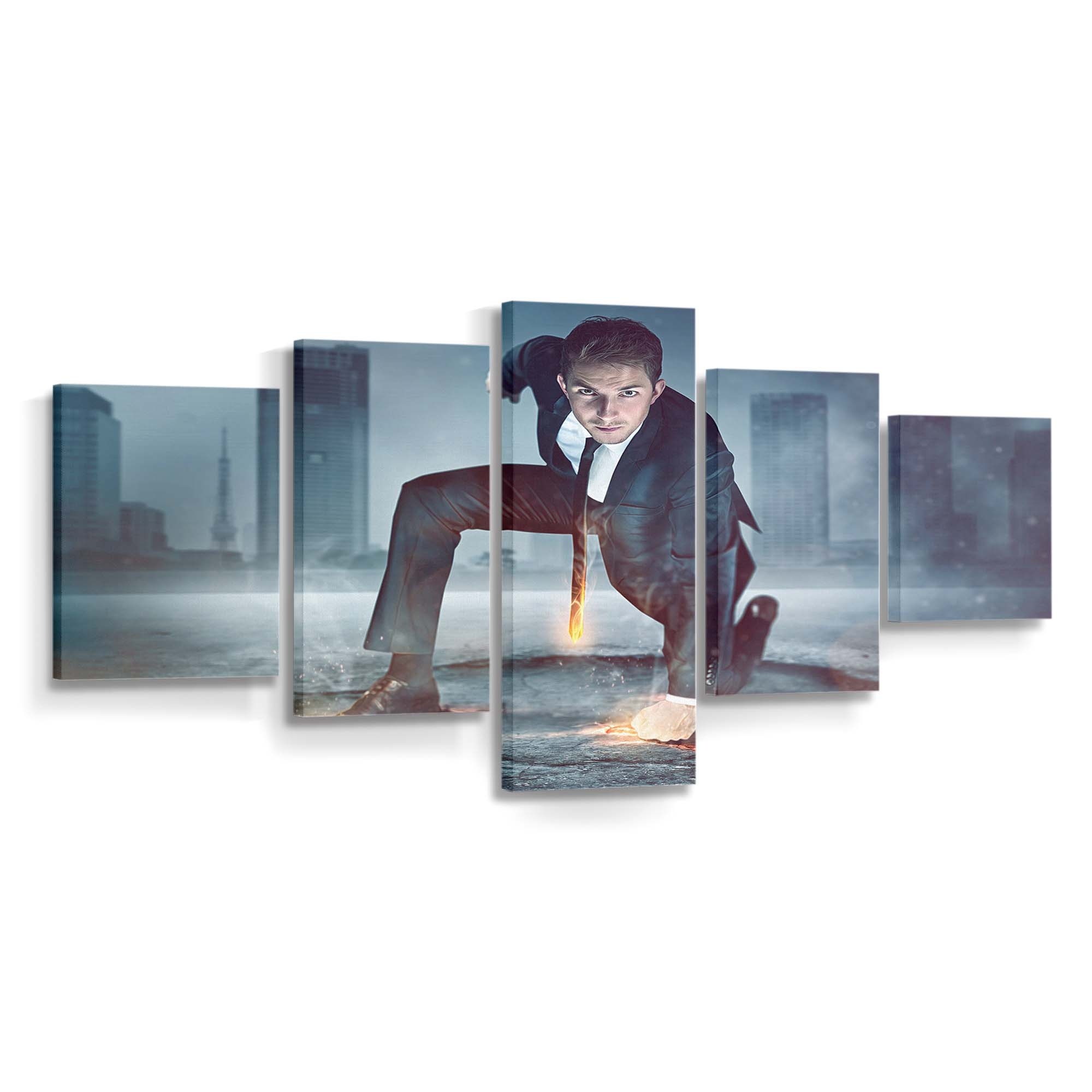 Office Boy As Iron Man Leinwandbild - Wanddeko