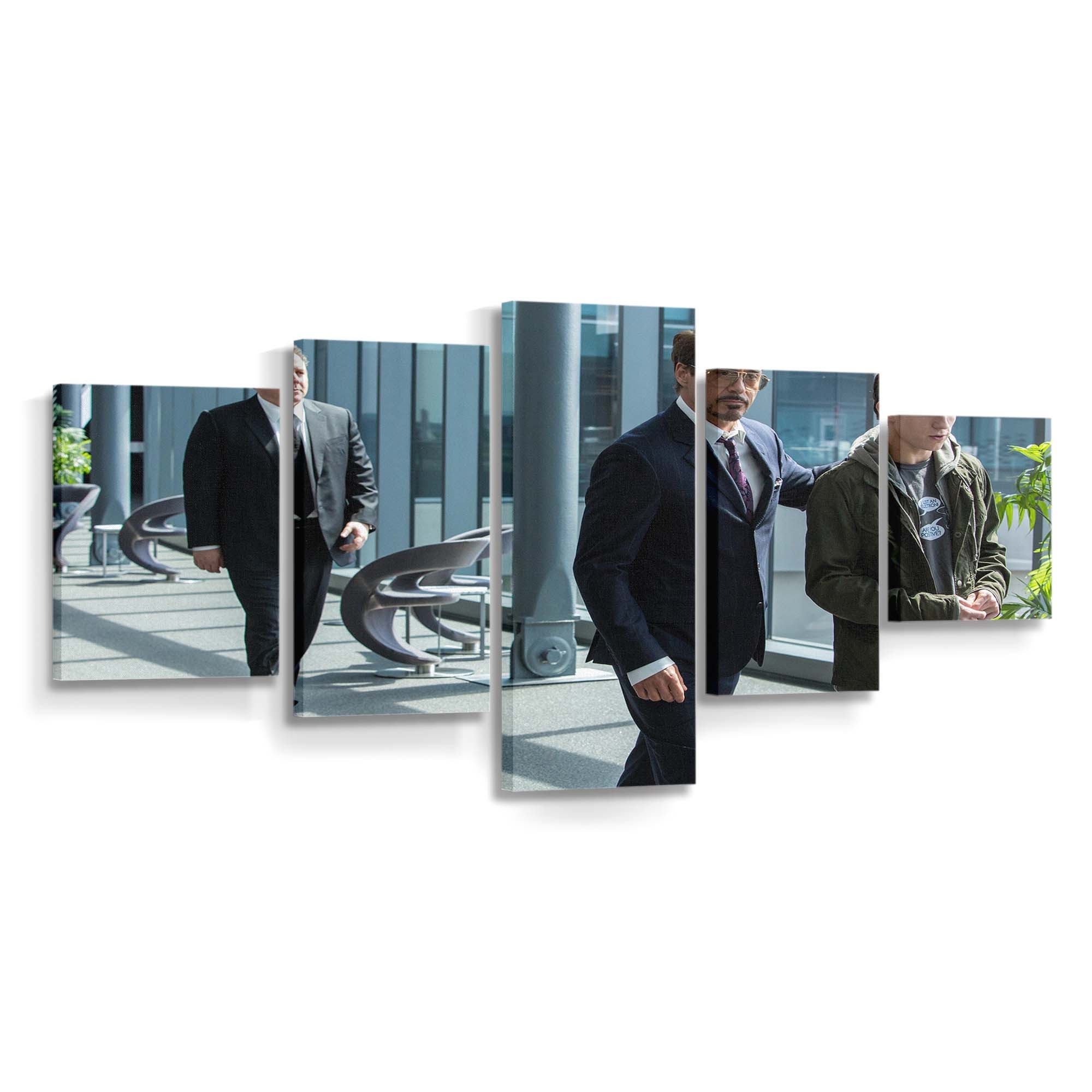 Robert Downey Jr und Tom Holland in Spiderman Homecoming Leinwandbild - Wanddeko