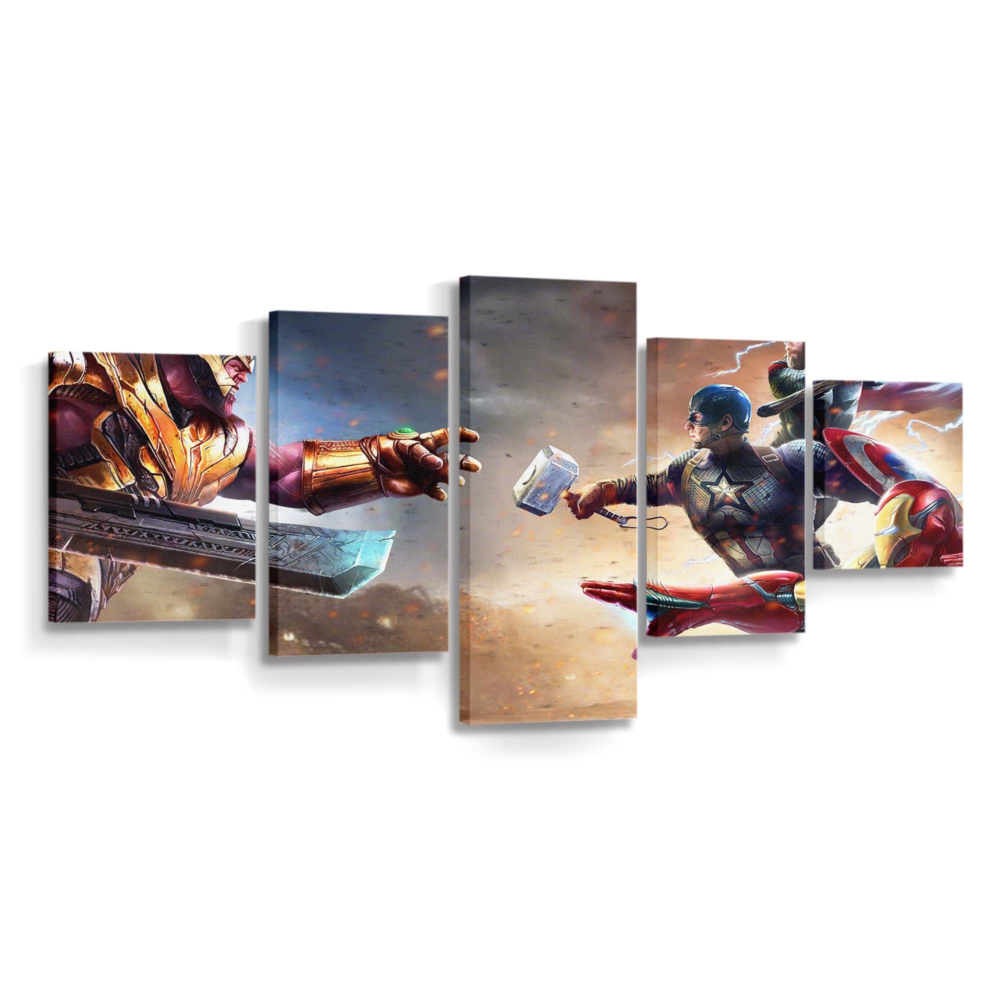 Thanos gegen Iron Man Thor Captain America Leinwandbild - Wanddeko