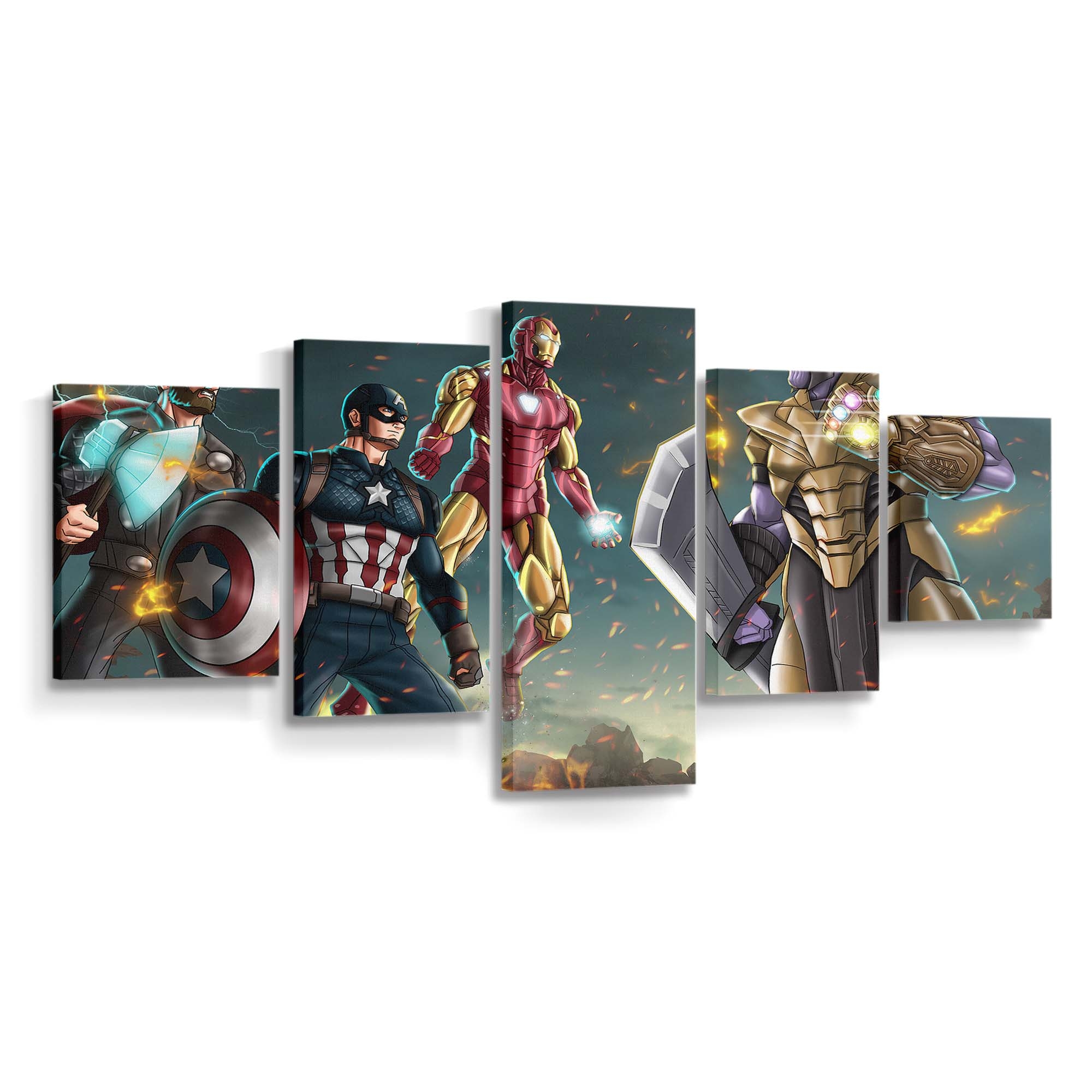 Drei gegen einen Leinwandbild - Wanddeko