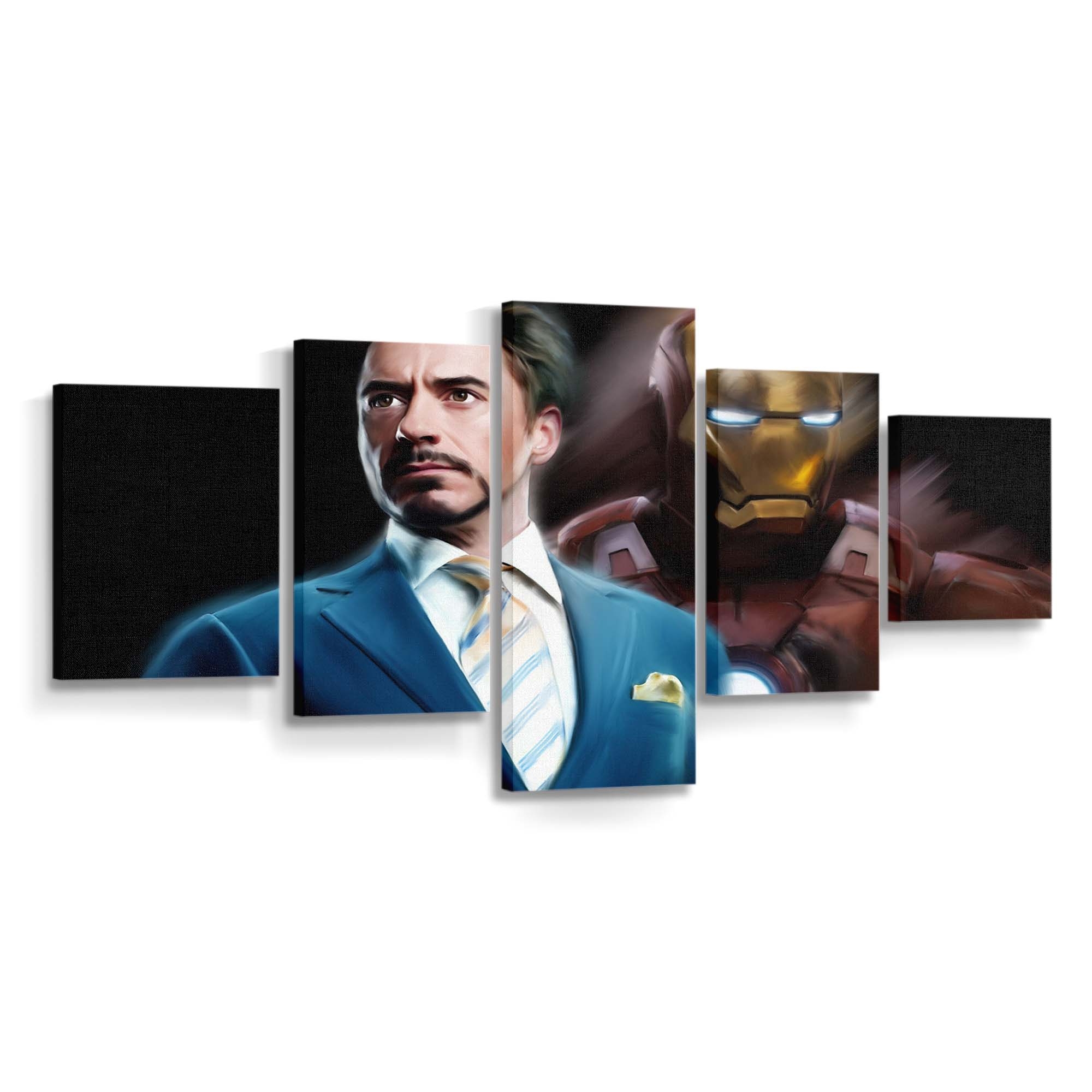 Tony Stark als Iron Man Porträt Kunstwerk Leinwandbild - Wanddeko