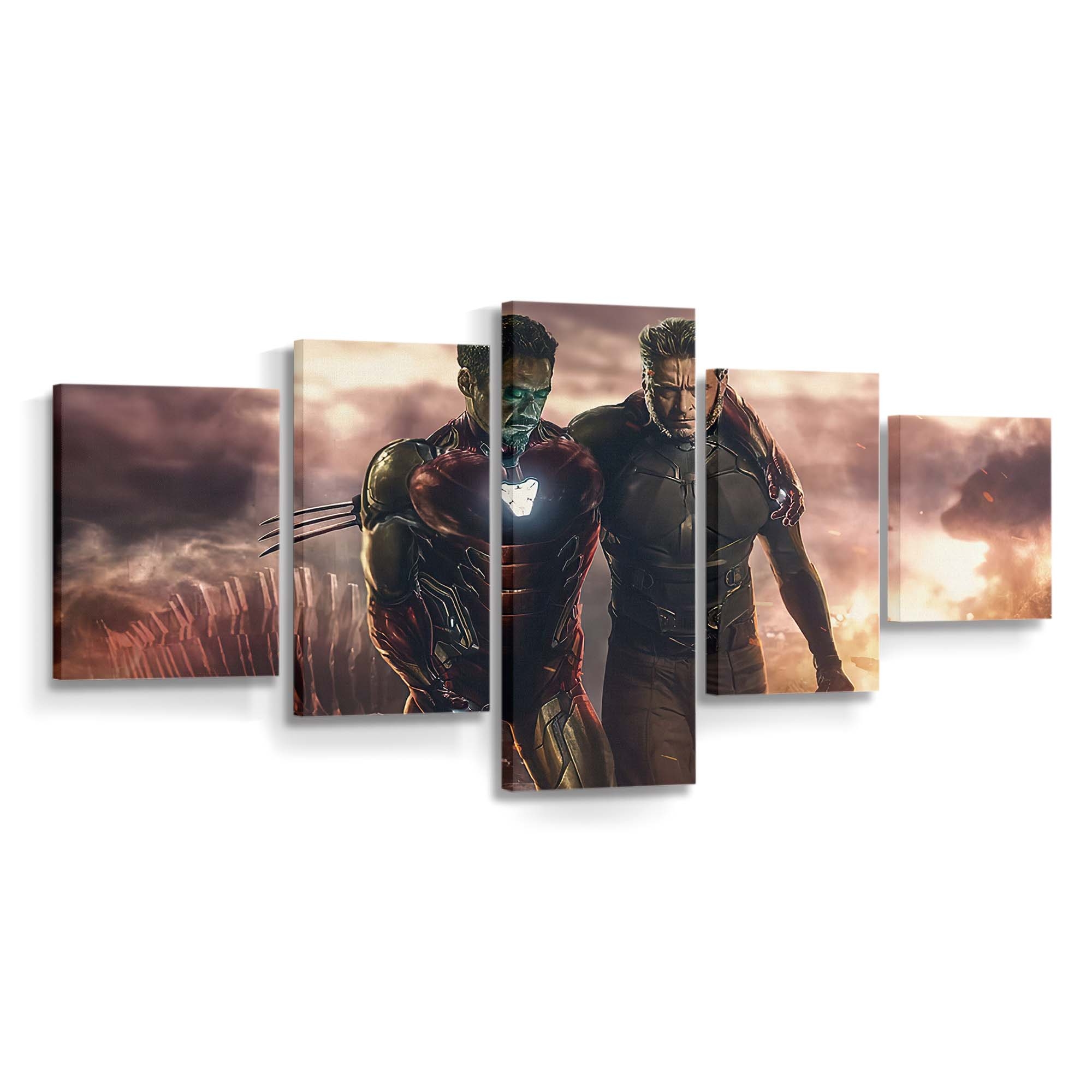 Wolverine rettet Iron Man Leinwandbild - Wanddeko