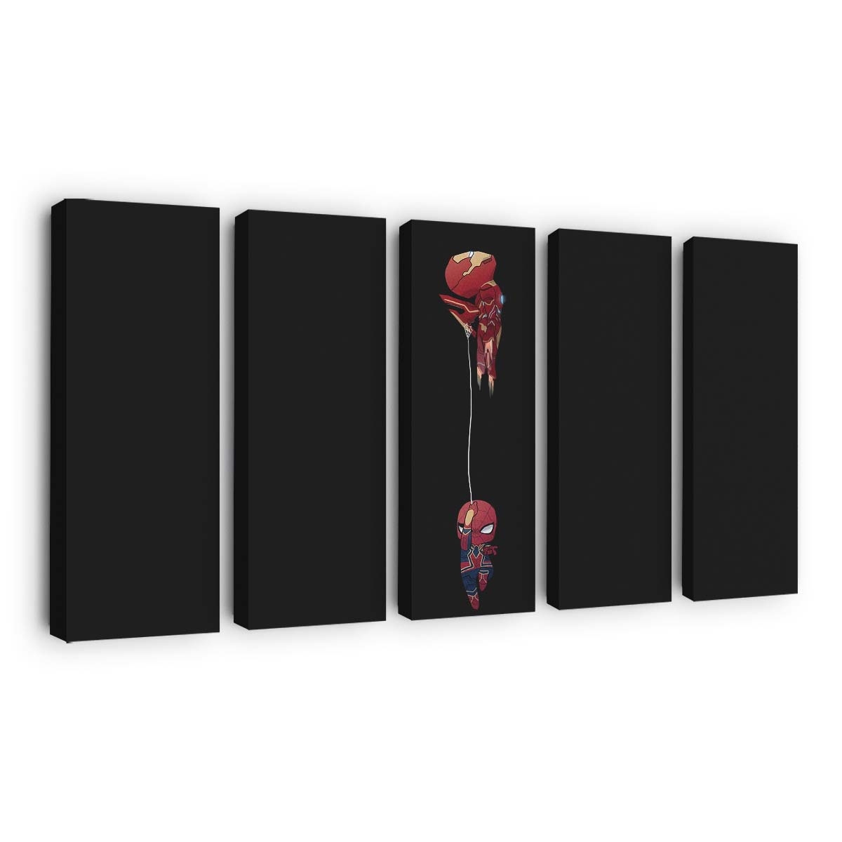 Chibi Iron Man und Spiderman Leinwandbild - Wanddeko