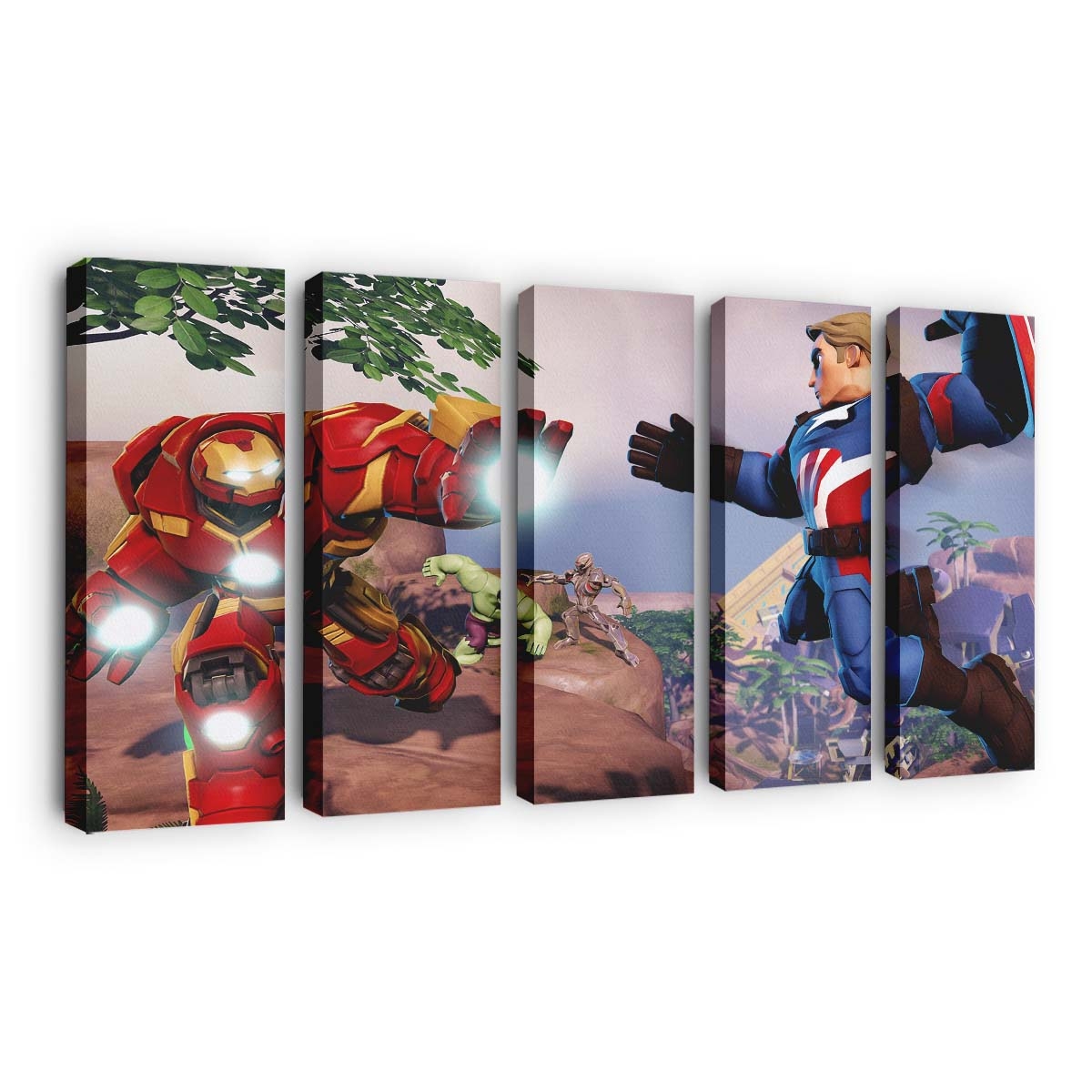 Iron Hulkbuster und Captain America in Marvel Battlegrounds Leinwandbild - Wanddeko