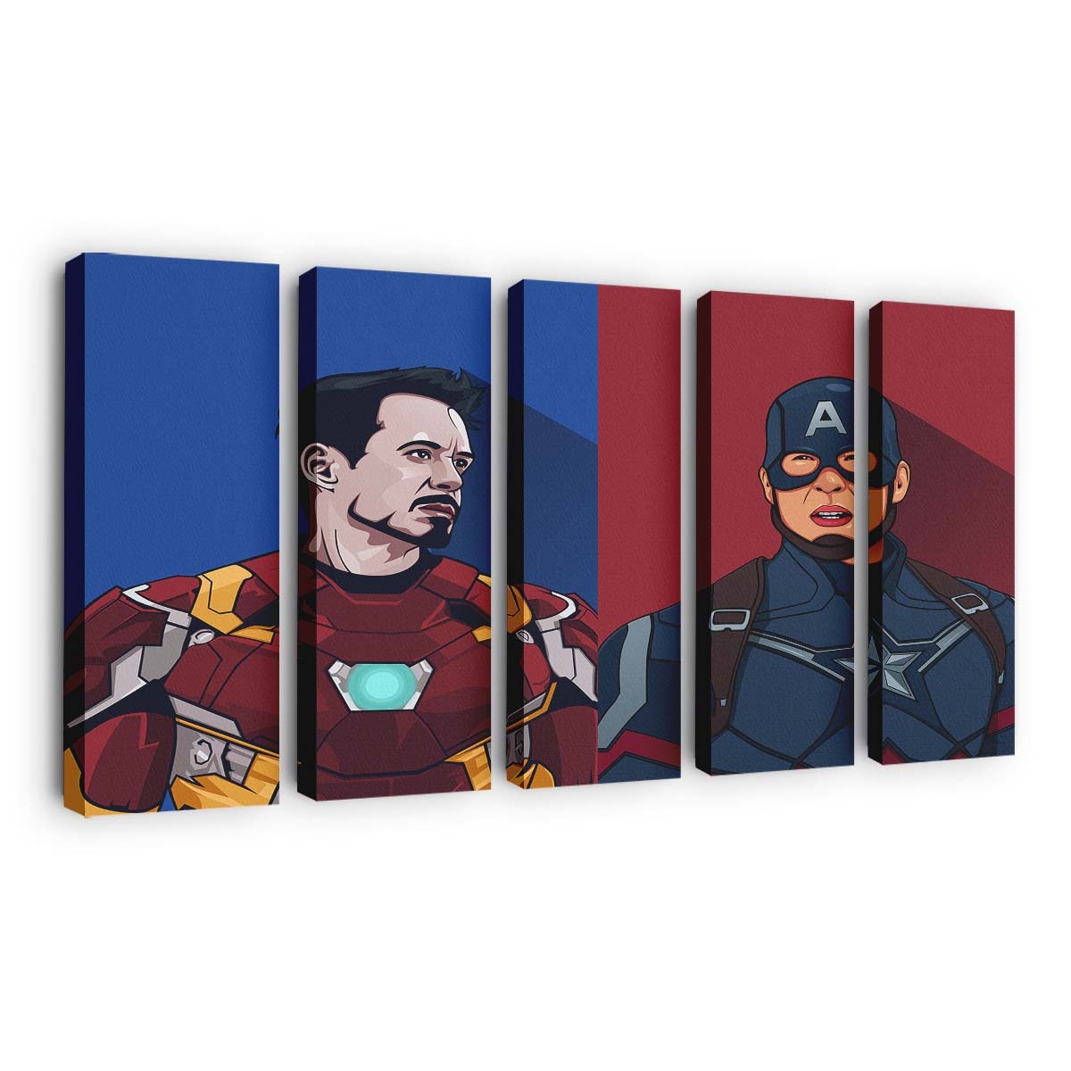 Iron Man und Captain America Artwork 2 Leinwandbild - Wanddeko