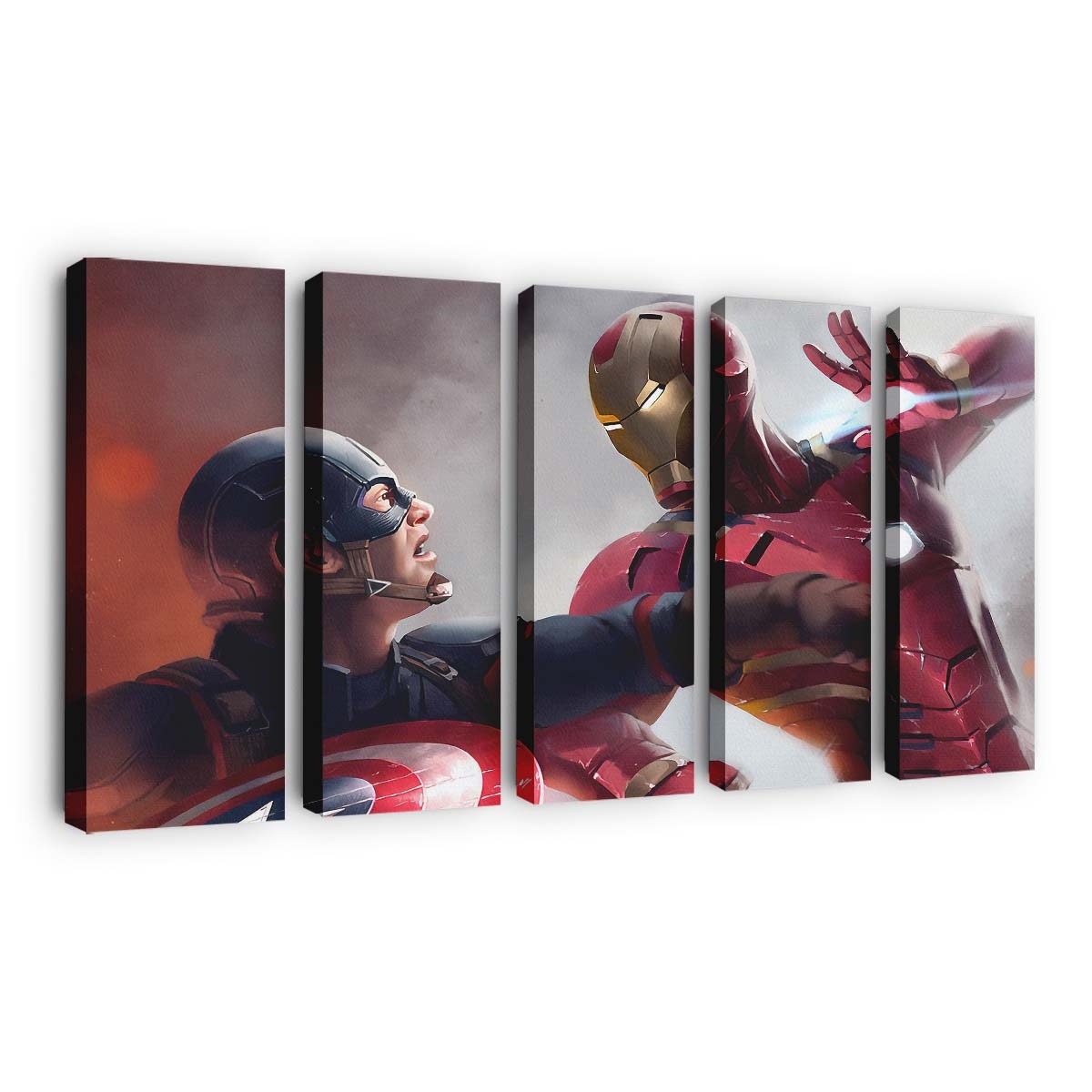 Iron Man gegen Captain America Leinwandbild - Wanddeko
