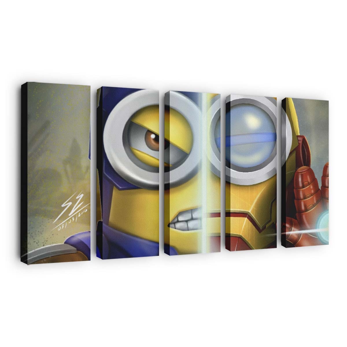 Minion As Iron Man And Captain America Leinwandbild - Wanddeko