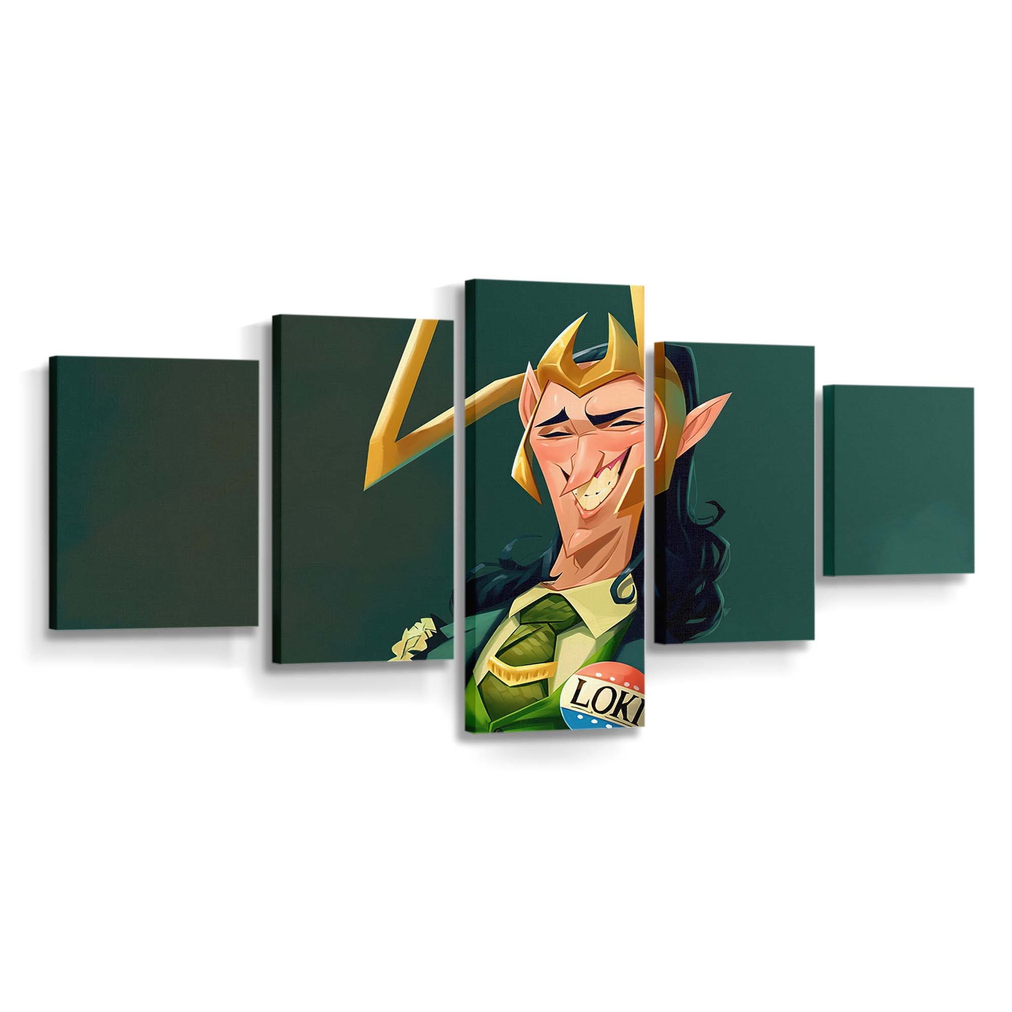 Loki Gott der Streiche Cartoon-Kunst Leinwandbild - Wanddeko