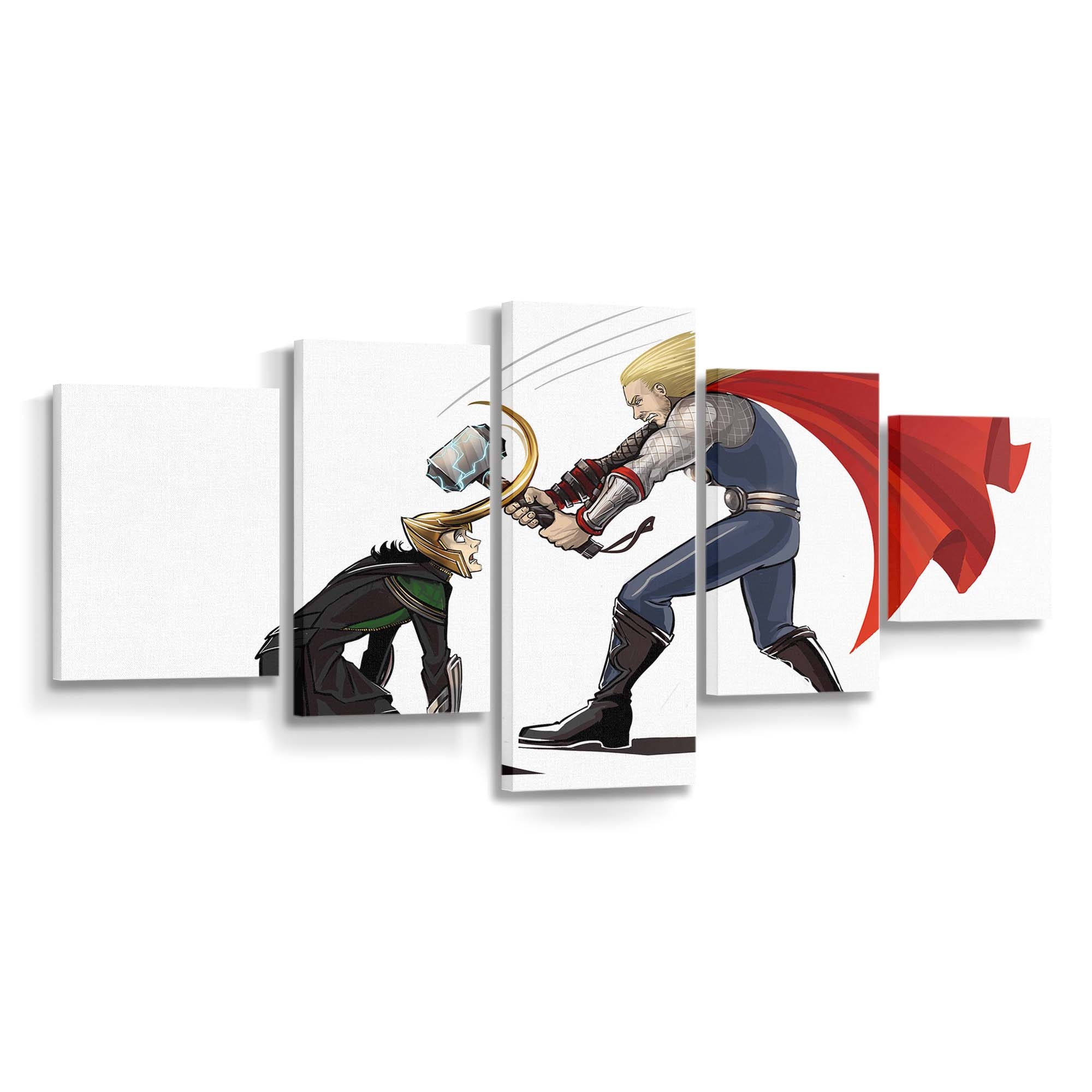 Thor gegen Loki Leinwandbild - Wanddeko