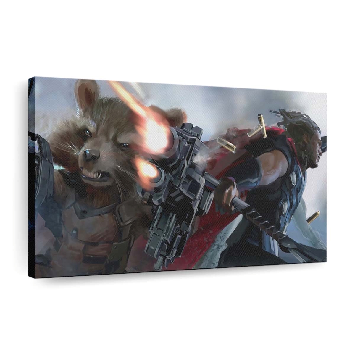 Rocket Raccoon And Thor In Avengers Infinity War Artwork Leinwandbilder | Wanddeko
