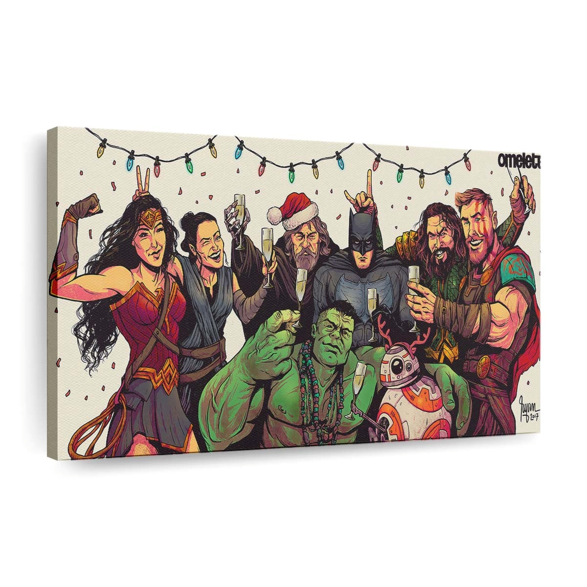 Superheroes Celebrating Leinwandbilder | Wanddeko