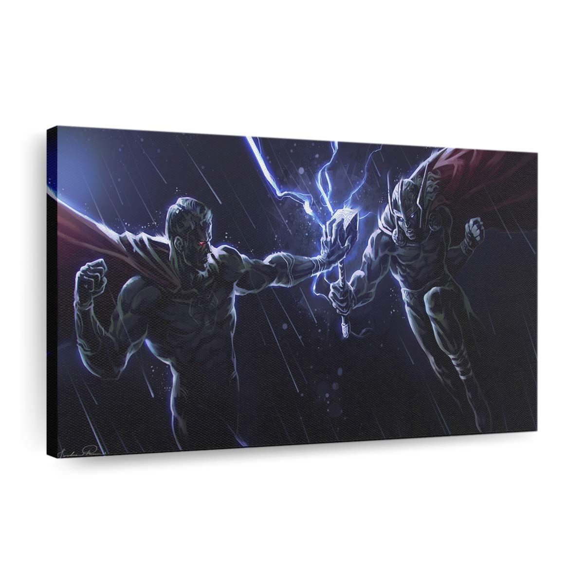 Superman Vs Thor Leinwandbilder | Wanddeko