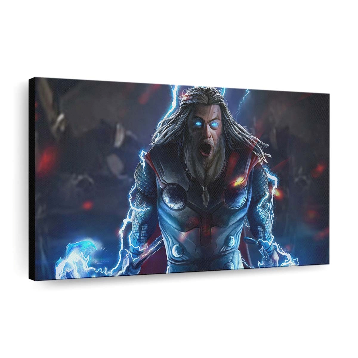 Thor With Mjolnir And Stormbreaker 2 Leinwandbilder | Wanddeko