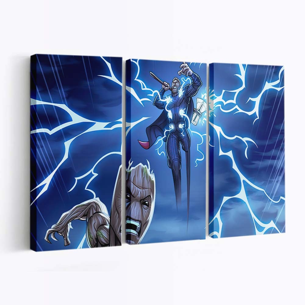 Thor And Baby Groot Leinwandbilder | Wanddeko