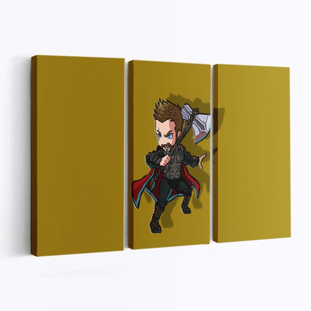 Thor Chibbi Minimal Leinwandbilder | Wanddeko