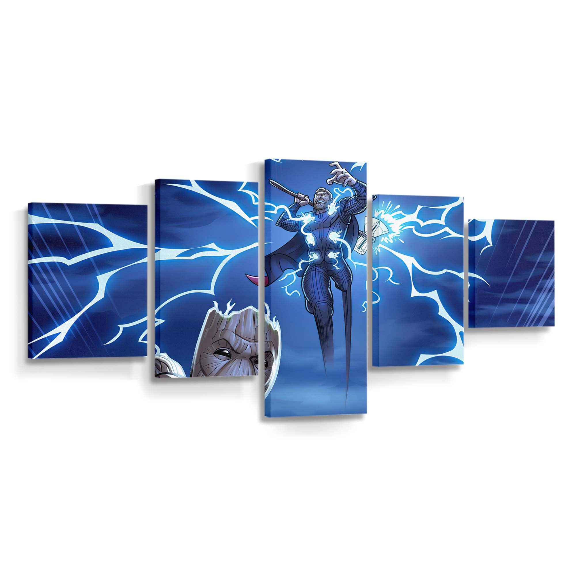 Thor And Baby Groot Leinwandbilder | Wanddeko Thor Leinwandbild