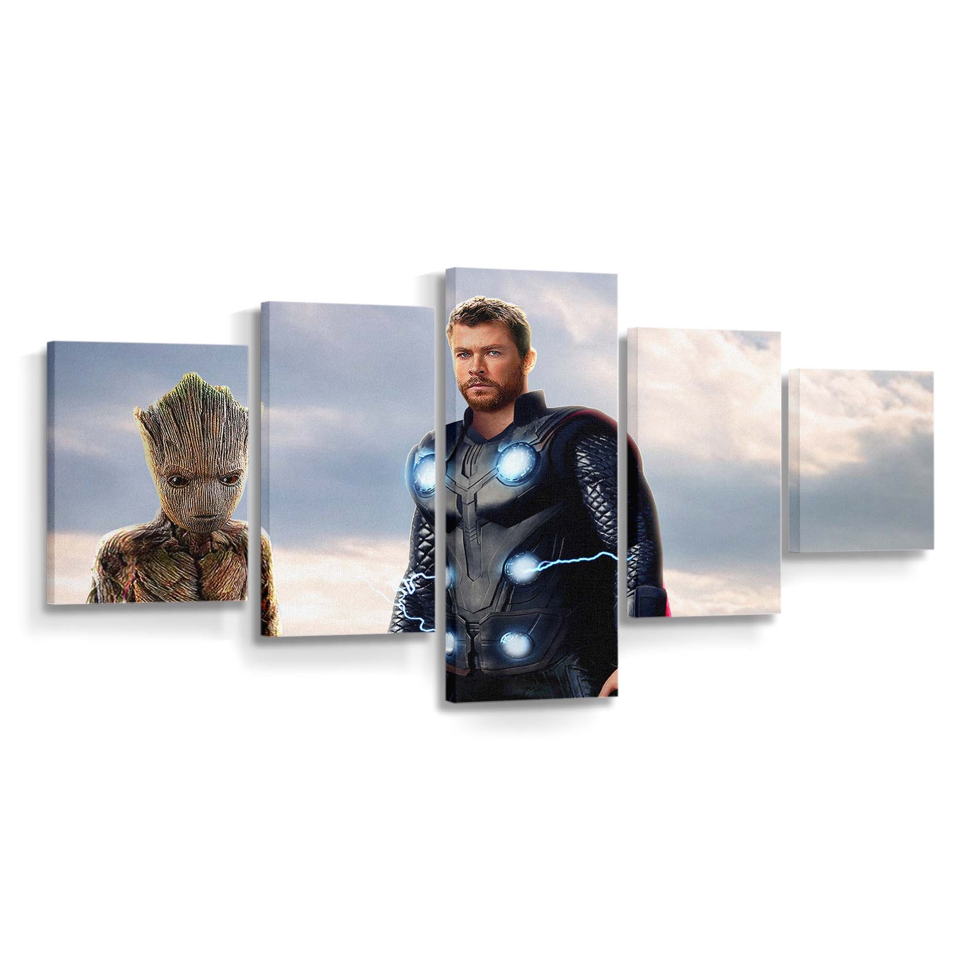 Thor And Groot 2 Leinwandbilder | Wanddeko Thor Leinwandbild