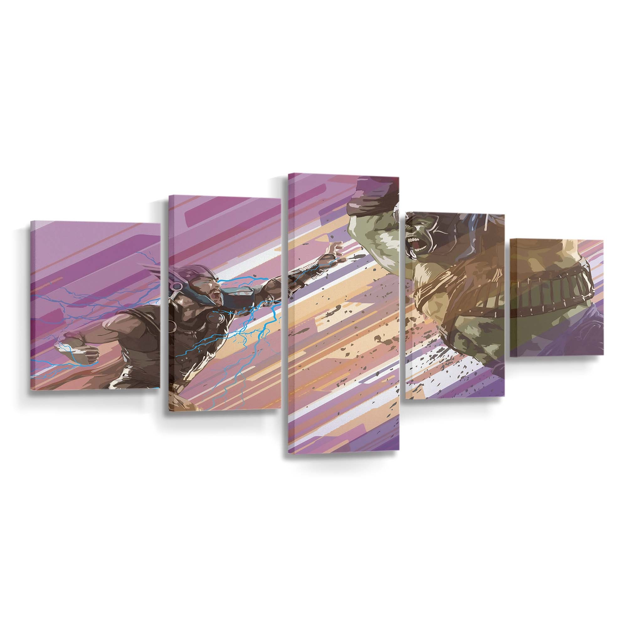 Thor And Hulk Art Leinwandbilder | Wanddeko Thor Leinwandbild