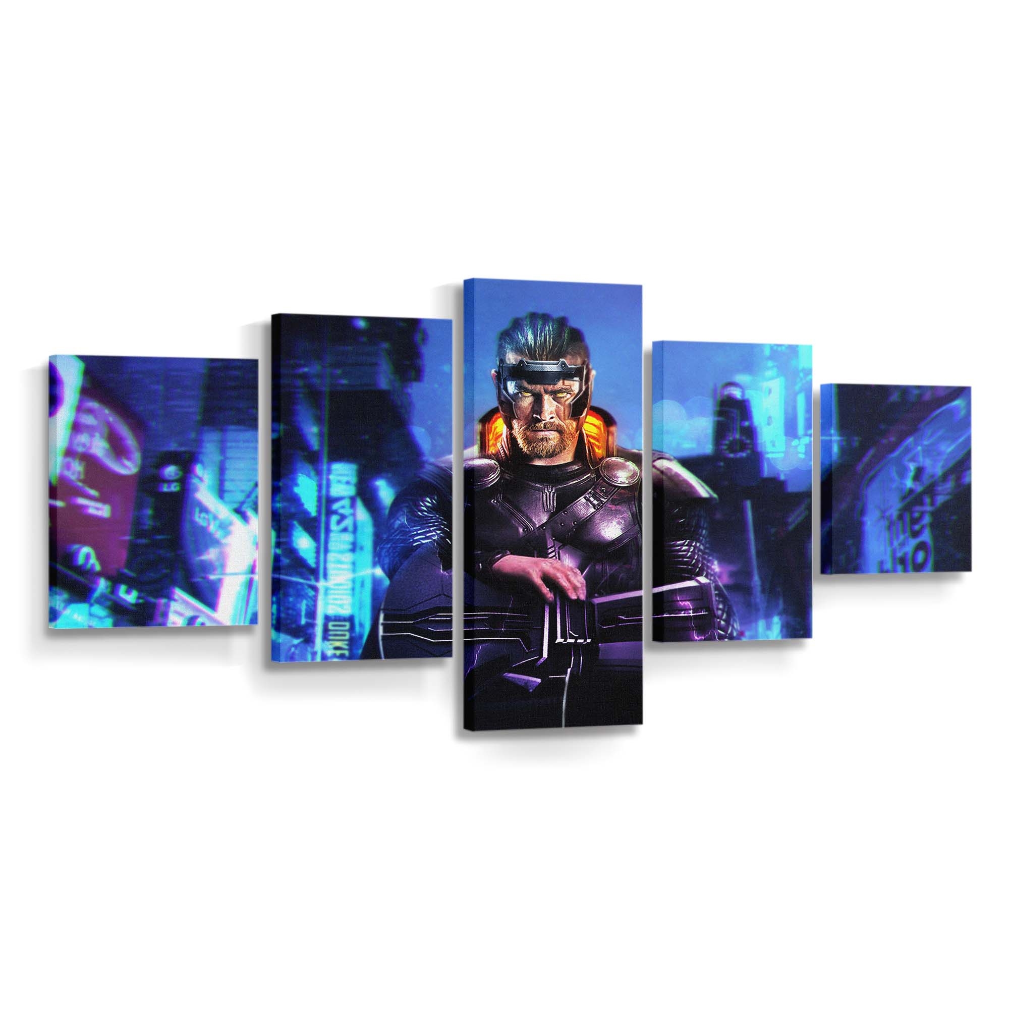 Thor Cyberpunk 2077 Leinwandbilder | Wanddeko Thor Leinwandbild