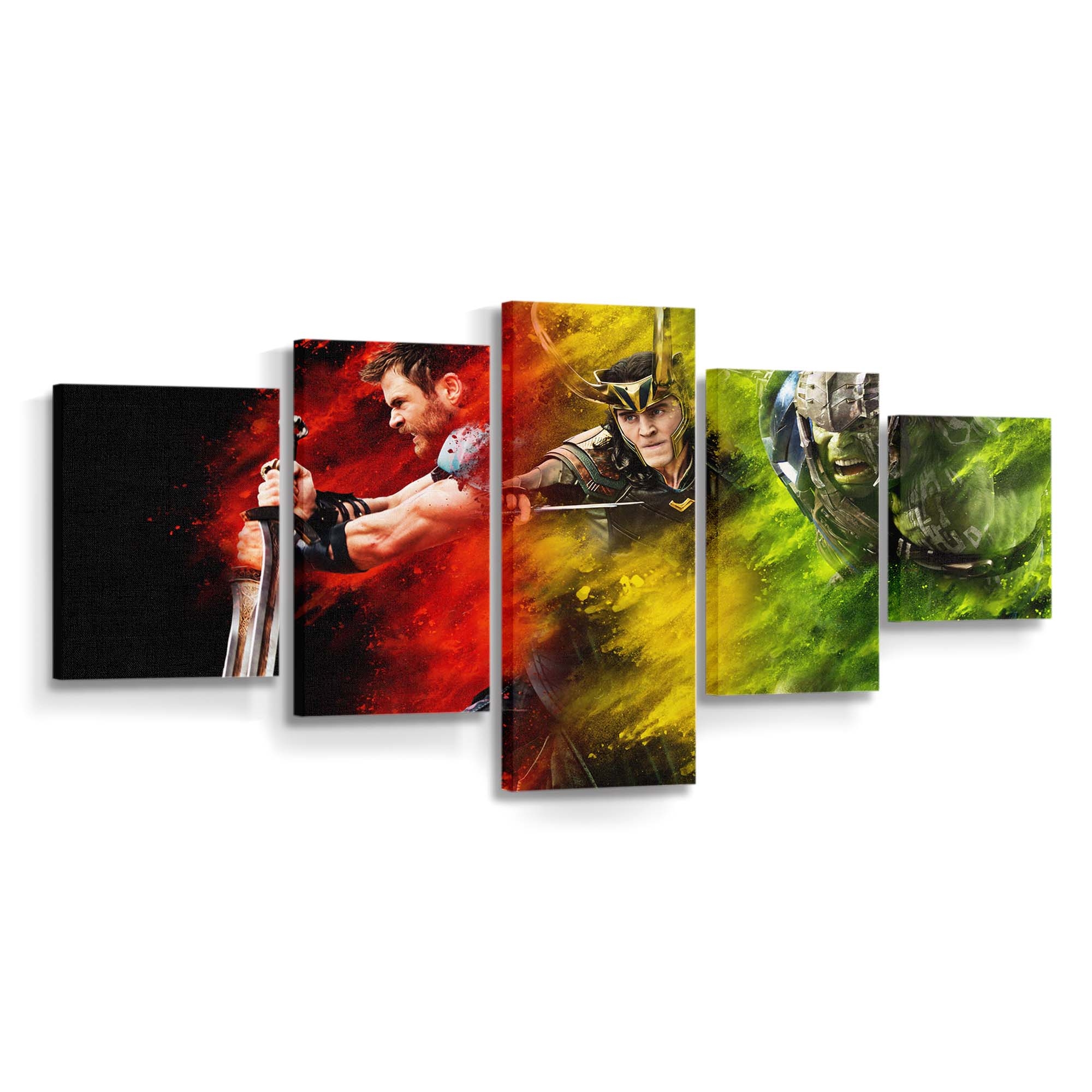 Thor Loki Hulk Thor Ragnarok Leinwandbilder | Wanddeko Thor Leinwandbild