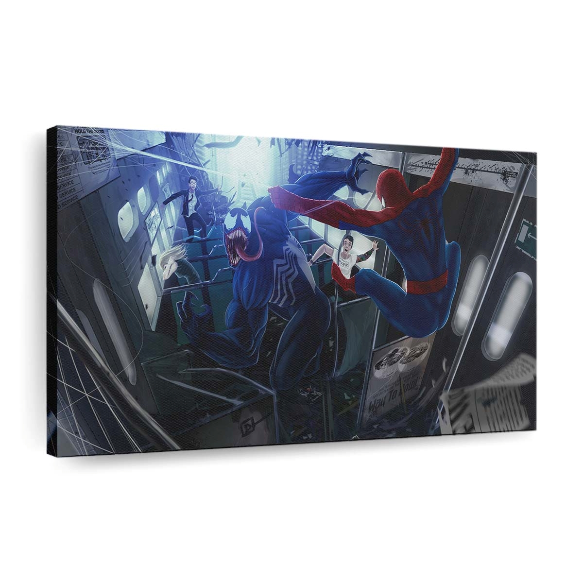 Spiderman And Venom Fighting Leinwandbilder | Wanddeko