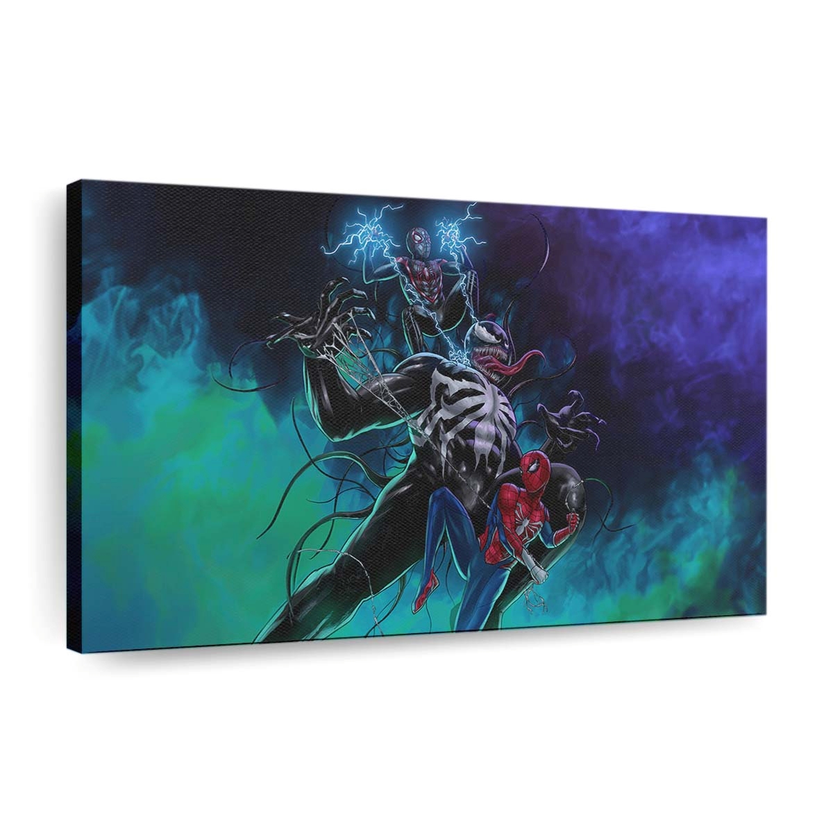 Symbiote Showdown Miles Morales Takes On Venom Leinwandbilder | Wanddeko