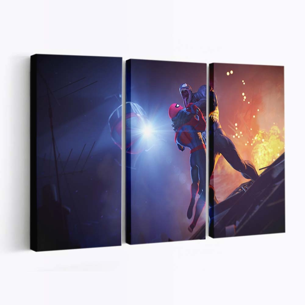 Venom Vs Spiderman Face Off Leinwandbilder | Wanddeko