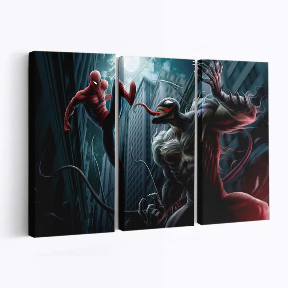 Venom Vs Spiderman Fight Leinwandbilder | Wanddeko