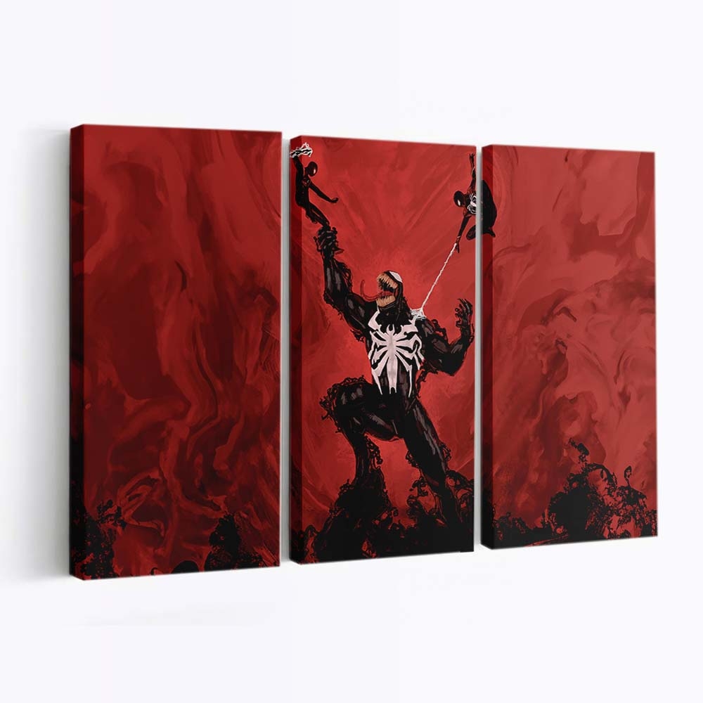 Venom Vs Trio Spider Man Leinwandbilder | Wanddeko
