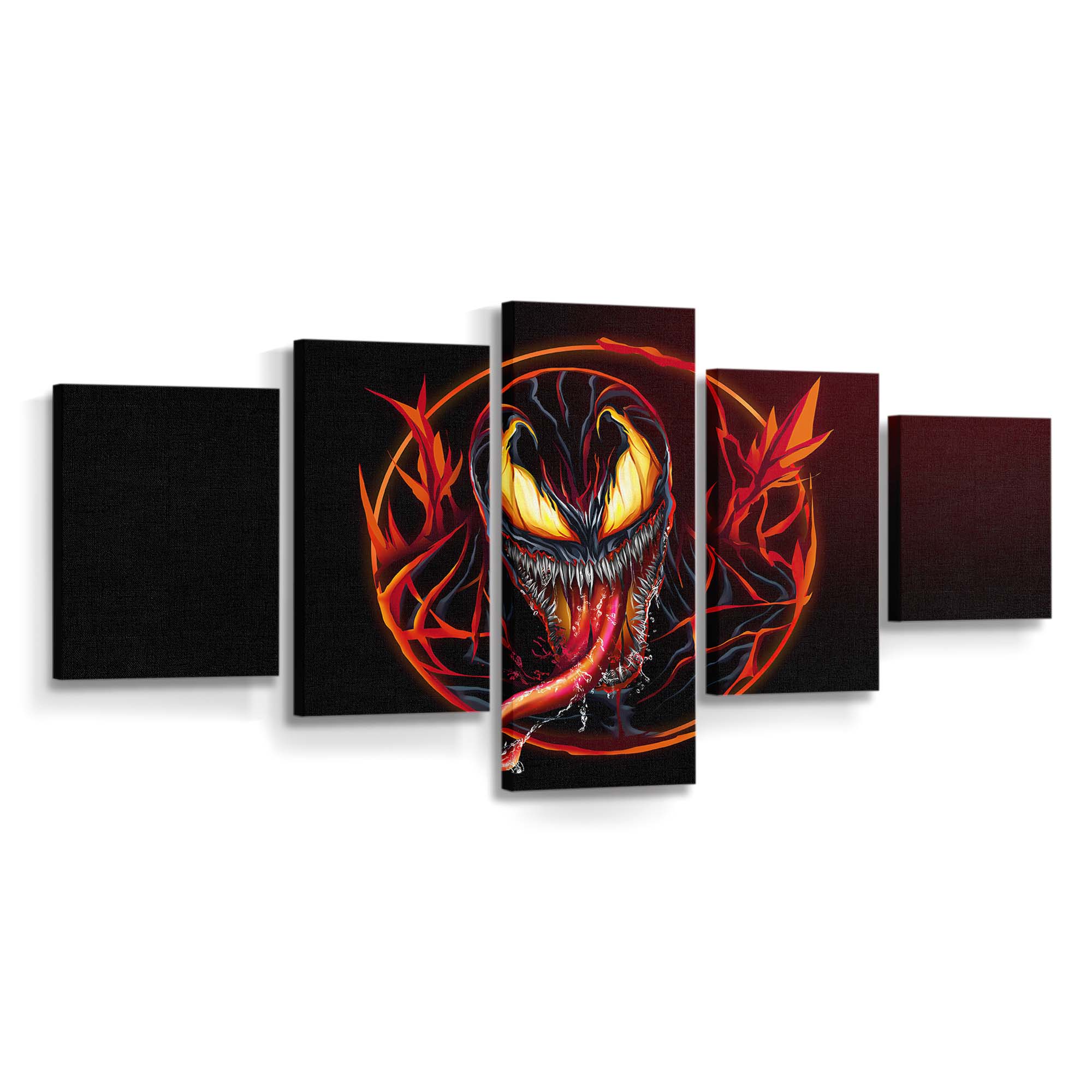 Venom Carnage Fire Minimal Leinwandbilder | Wanddeko Venom Leinwandbild