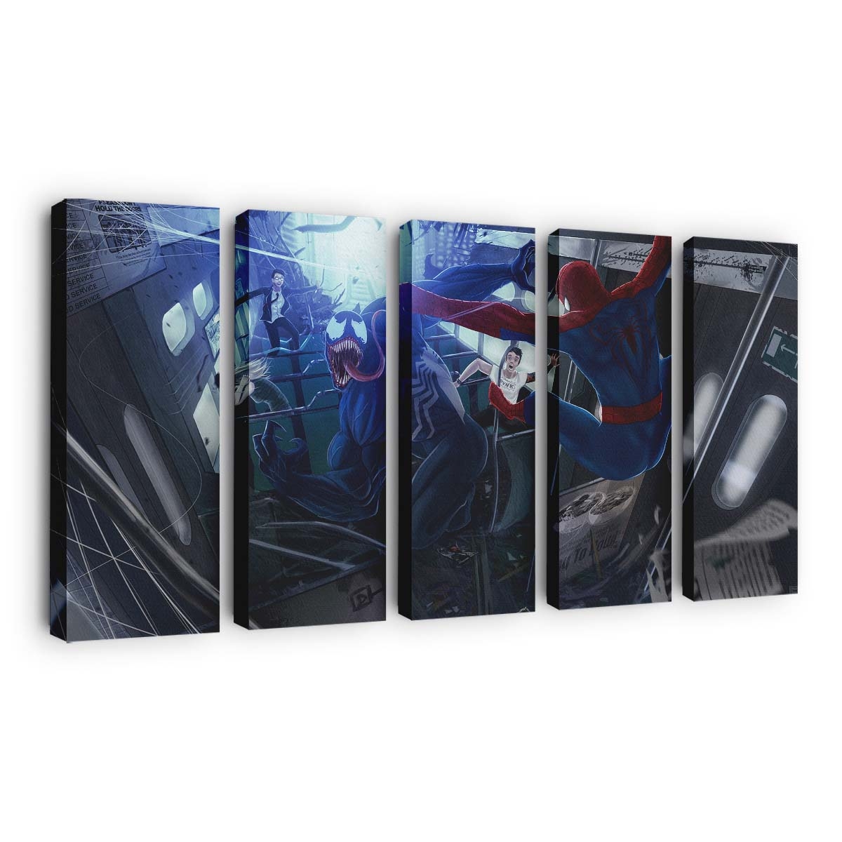 Spiderman And Venom Fighting Leinwandbilder | Wanddeko