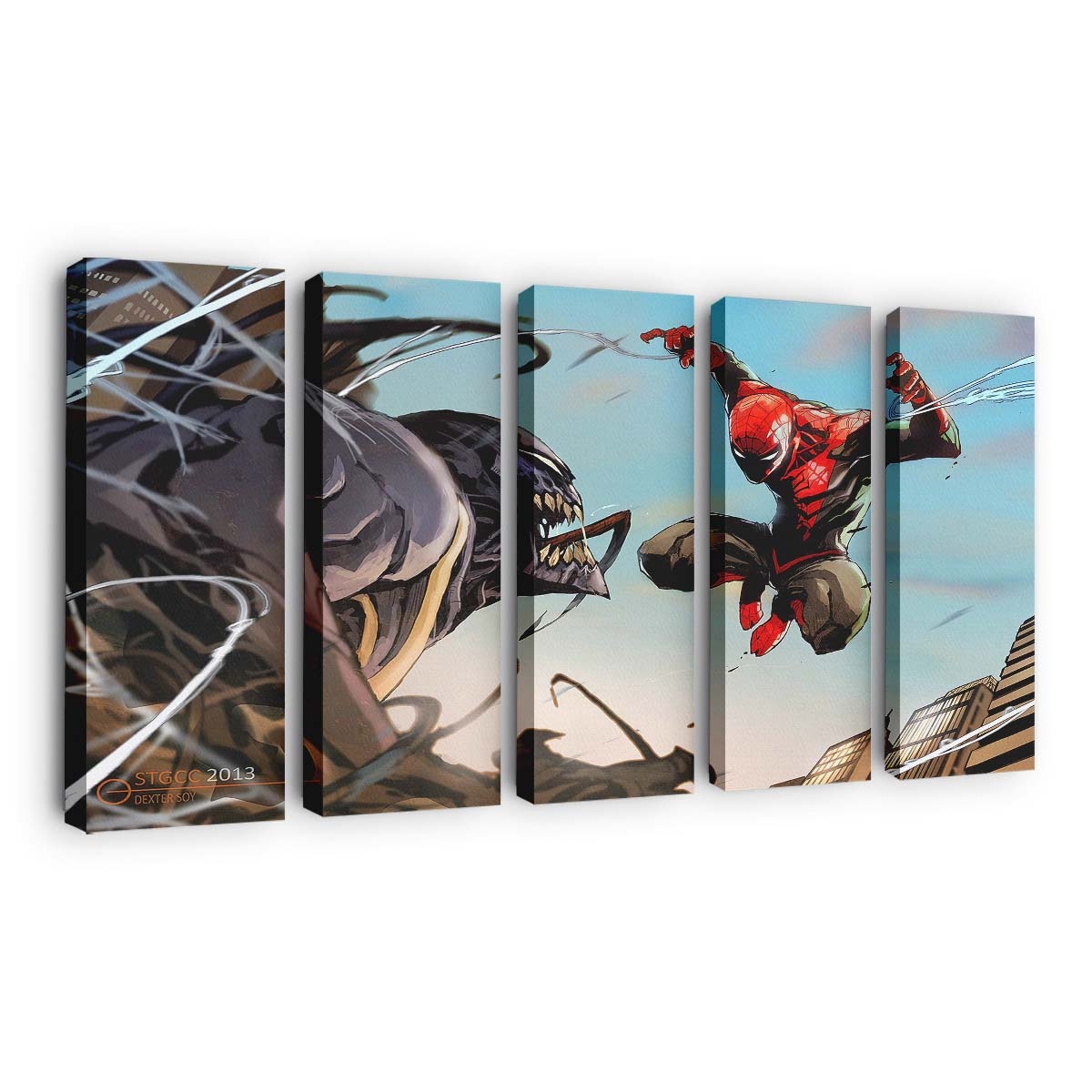 Spiderman Vs Venom Comic Art Leinwandbilder | Wanddeko