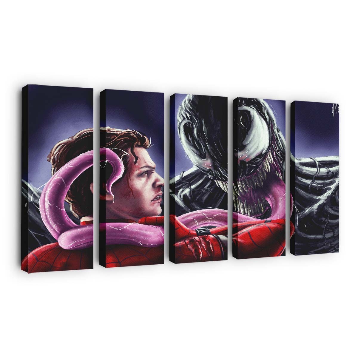 Venom Vs Spiderman Homecoming Artwork Leinwandbilder | Wanddeko