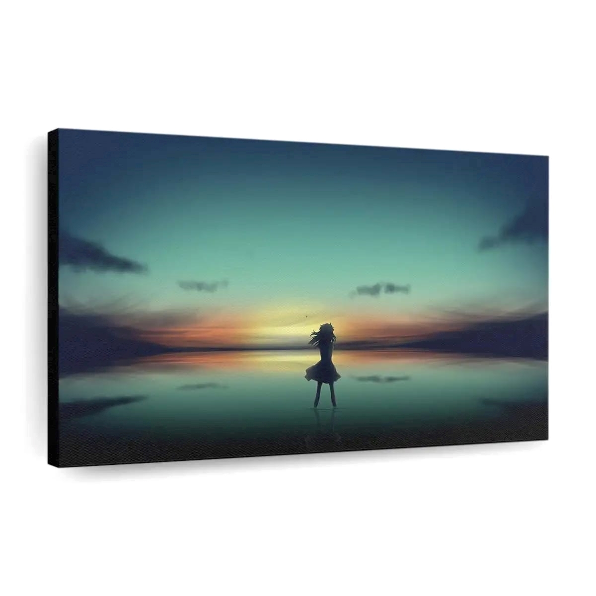 Anime Girl Pier Side Anime Madchen - Leinwand - Leinwandbilder
