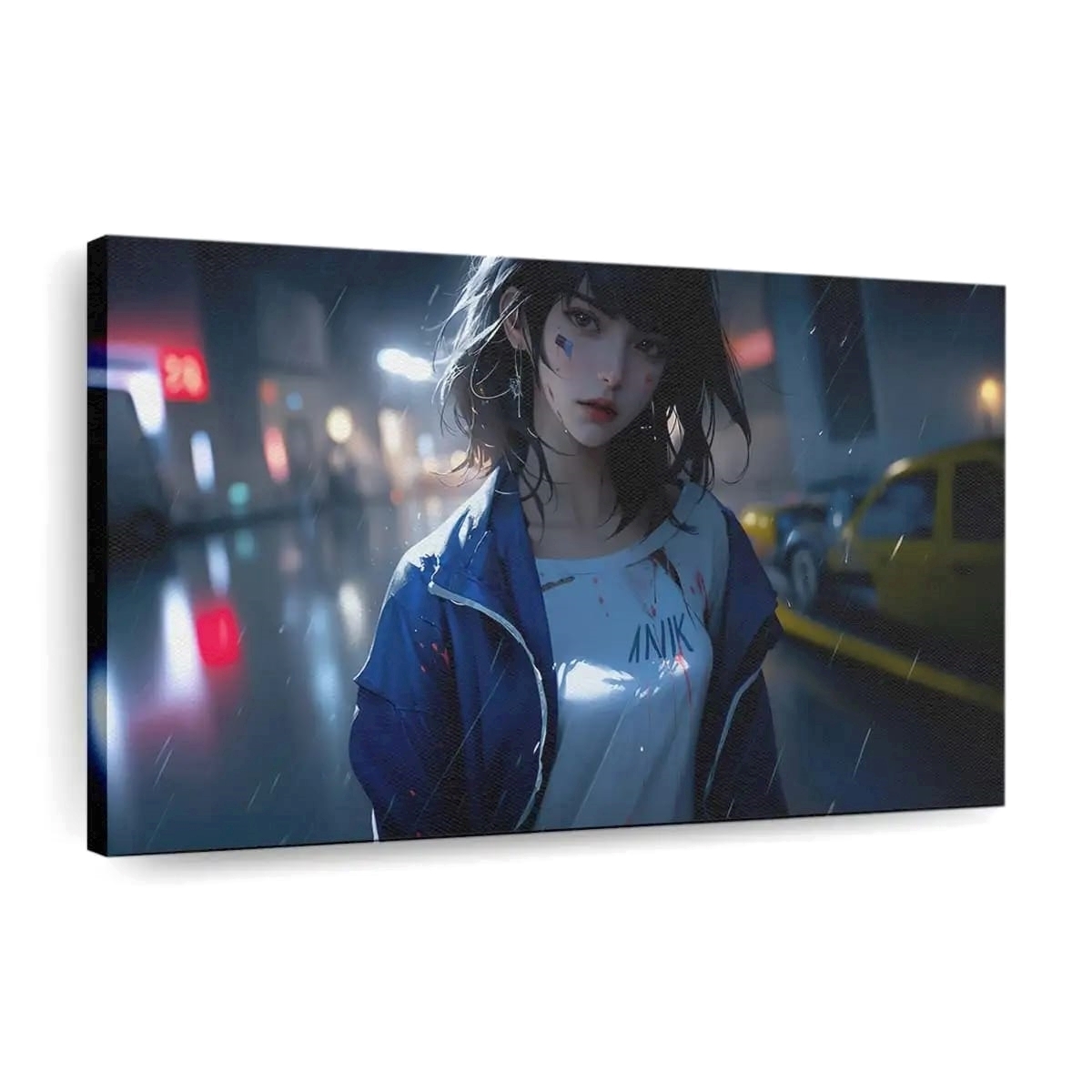 Anime Girl Rainy Reflections Of Loneliness Anime Madchen - Leinwand - Leinwandbilder