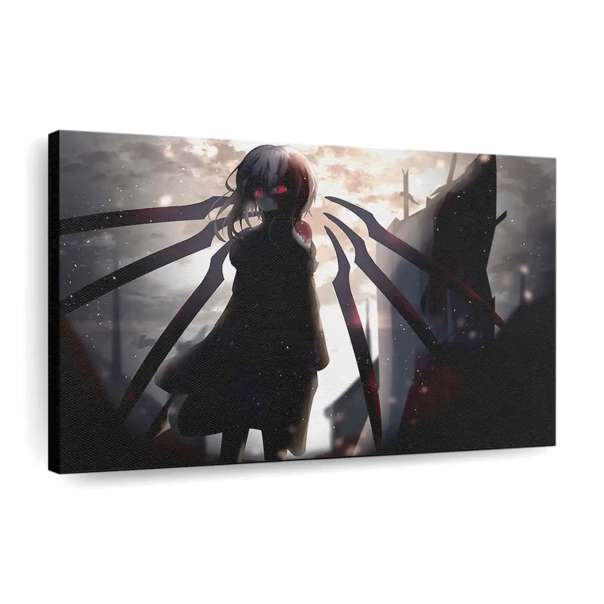 Red Glowing Eyes Anime Girl Anime Madchen - Leinwand - Leinwandbilder