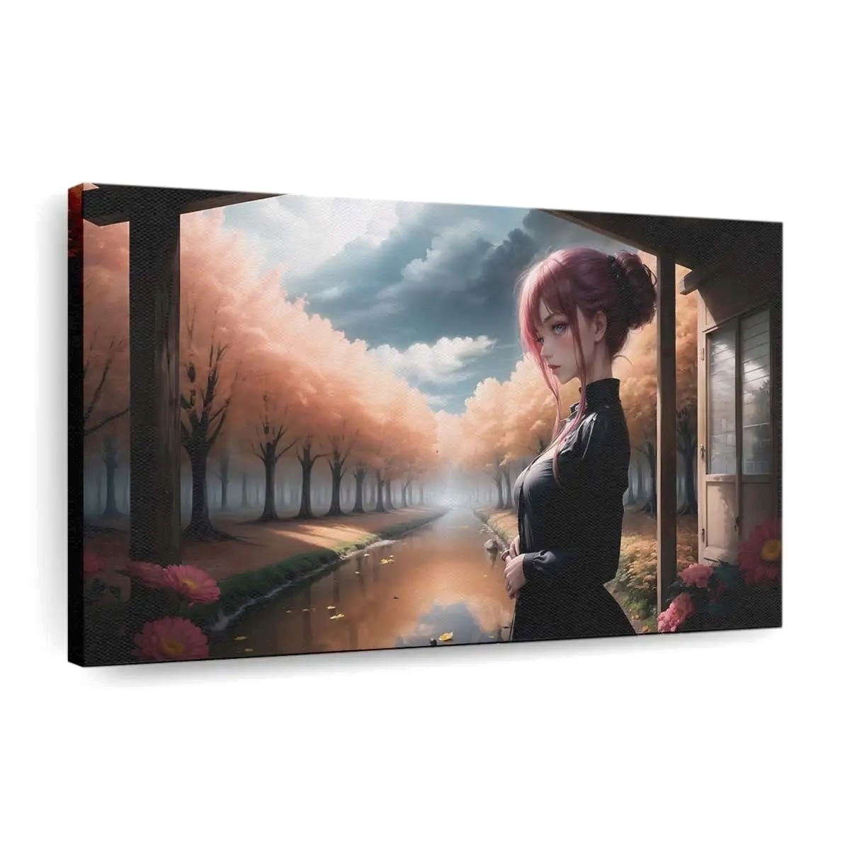 Rooted In Harmony Anime Girl Beneath Natures Canopy Anime Madchen - Leinwand - Leinwandbilder