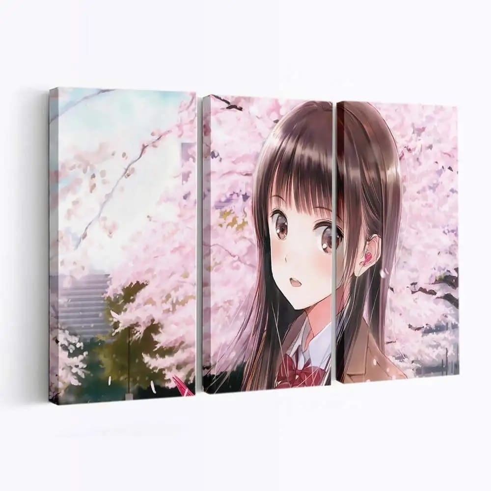 Anime Cute School Girl Anime Madchen - Leinwand - Leinwandbilder