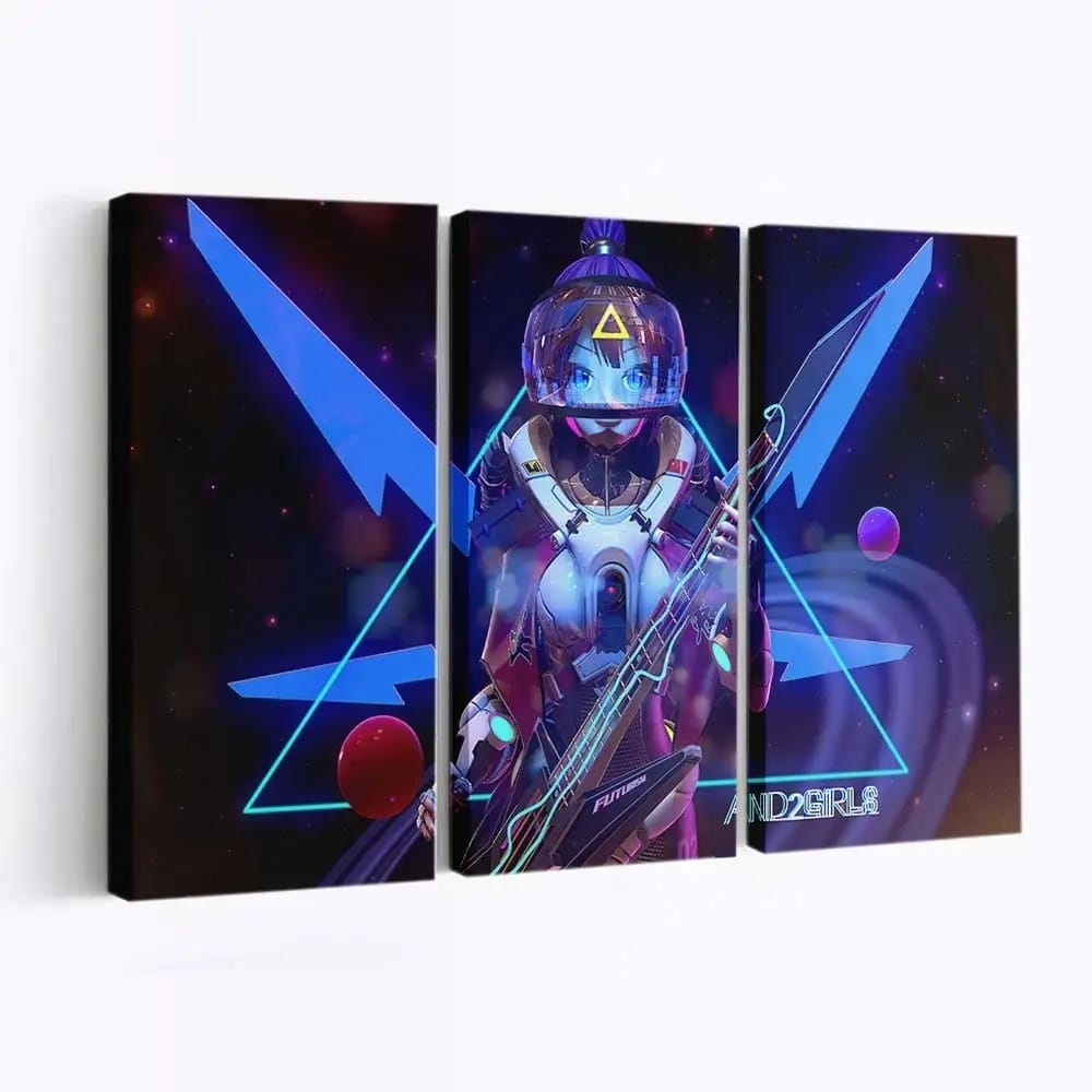 Anime Cyberpunk Girl Anime Madchen - Leinwand - Leinwandbilder