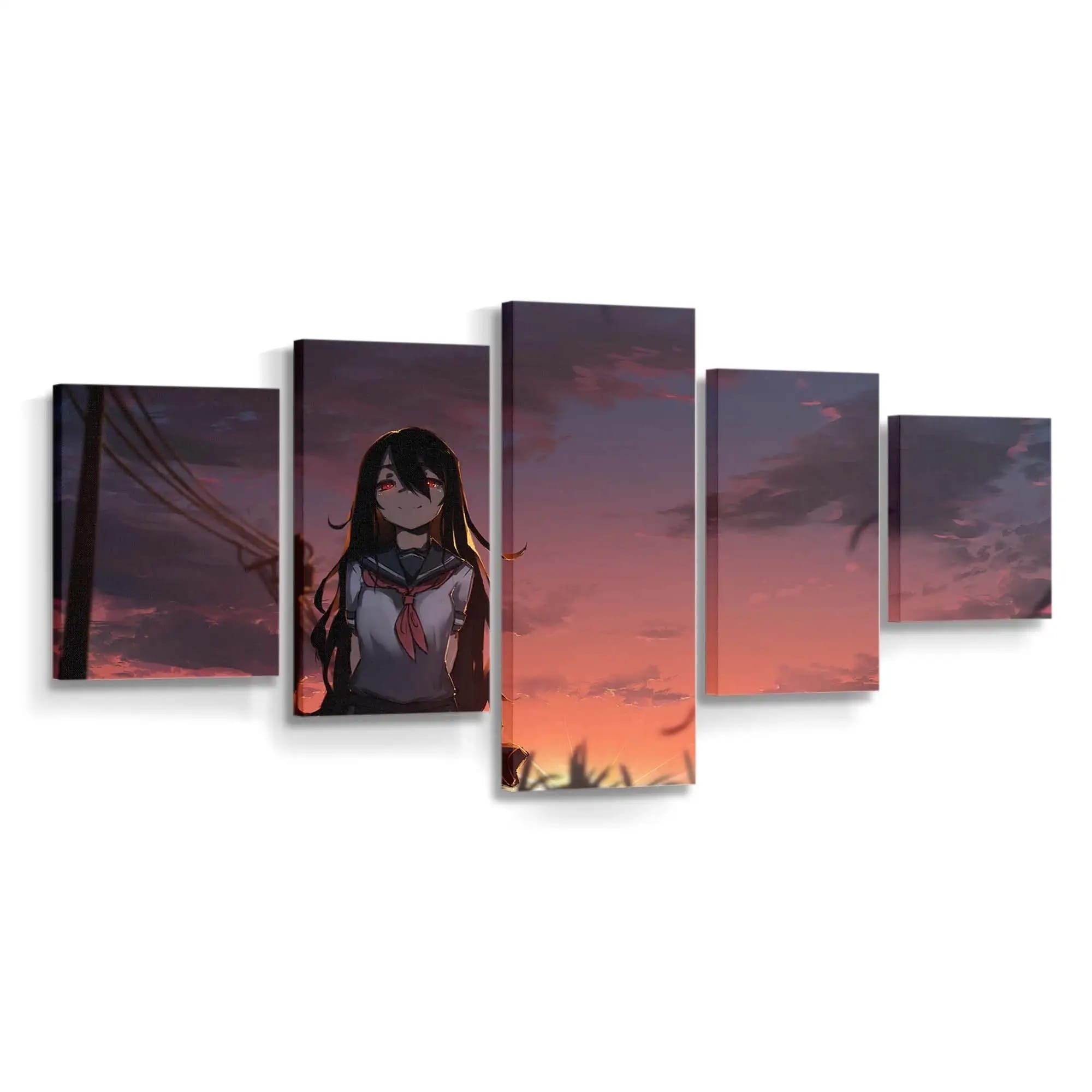 Anime Original Girl Red Eyes Anime Madchen - Leinwand - Leinwandbilder