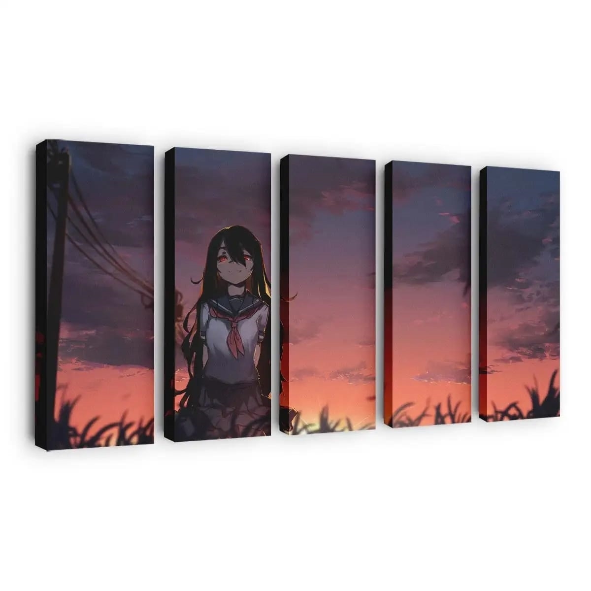 Anime Original Girl Red Eyes Anime Madchen - Leinwand - Leinwandbilder