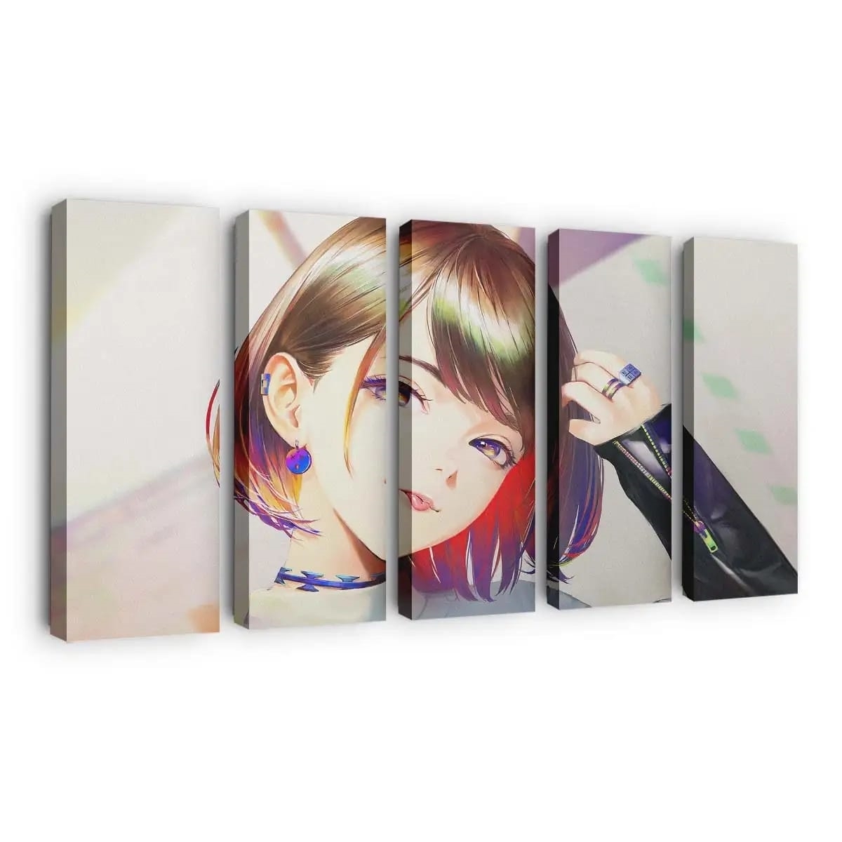 Loving My Leather Jacket Anime Girl Anime Madchen - Leinwand - Leinwandbilder