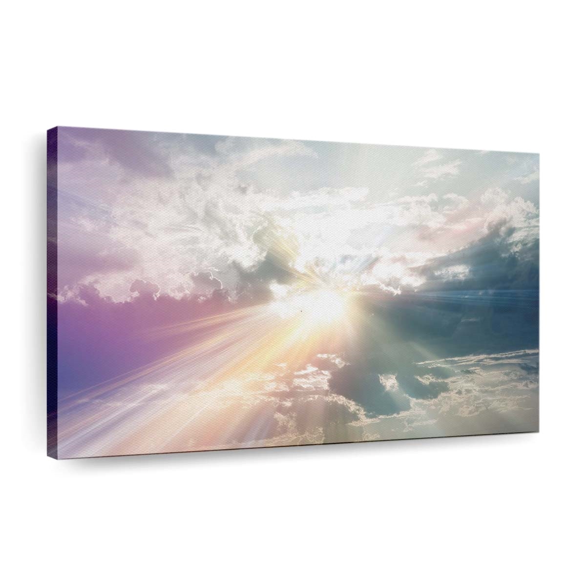 Sun Rays Through The Clouds Colorful Leinwand - Leinwandbilder
